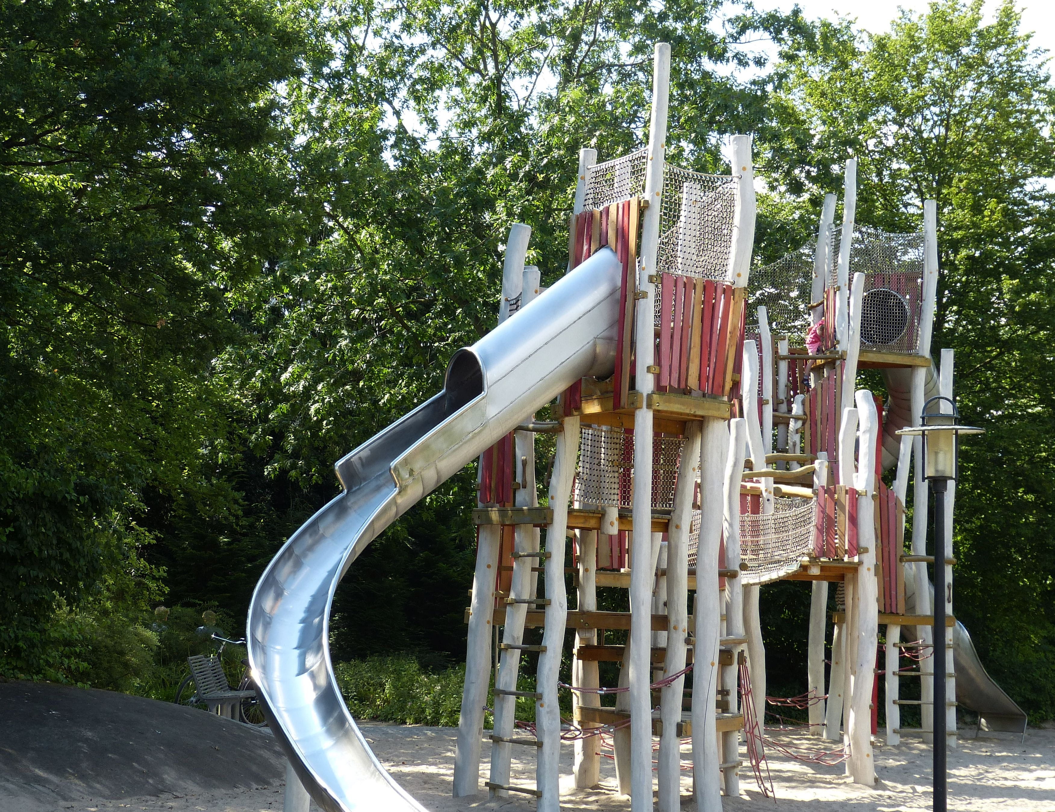 north rhine westphalia, rheda-wiedenbrück, sunlight, outdoor play equipment, park, climb, slide - play equipment, wiedenbrück, no people, built structure, HD Wallpaper