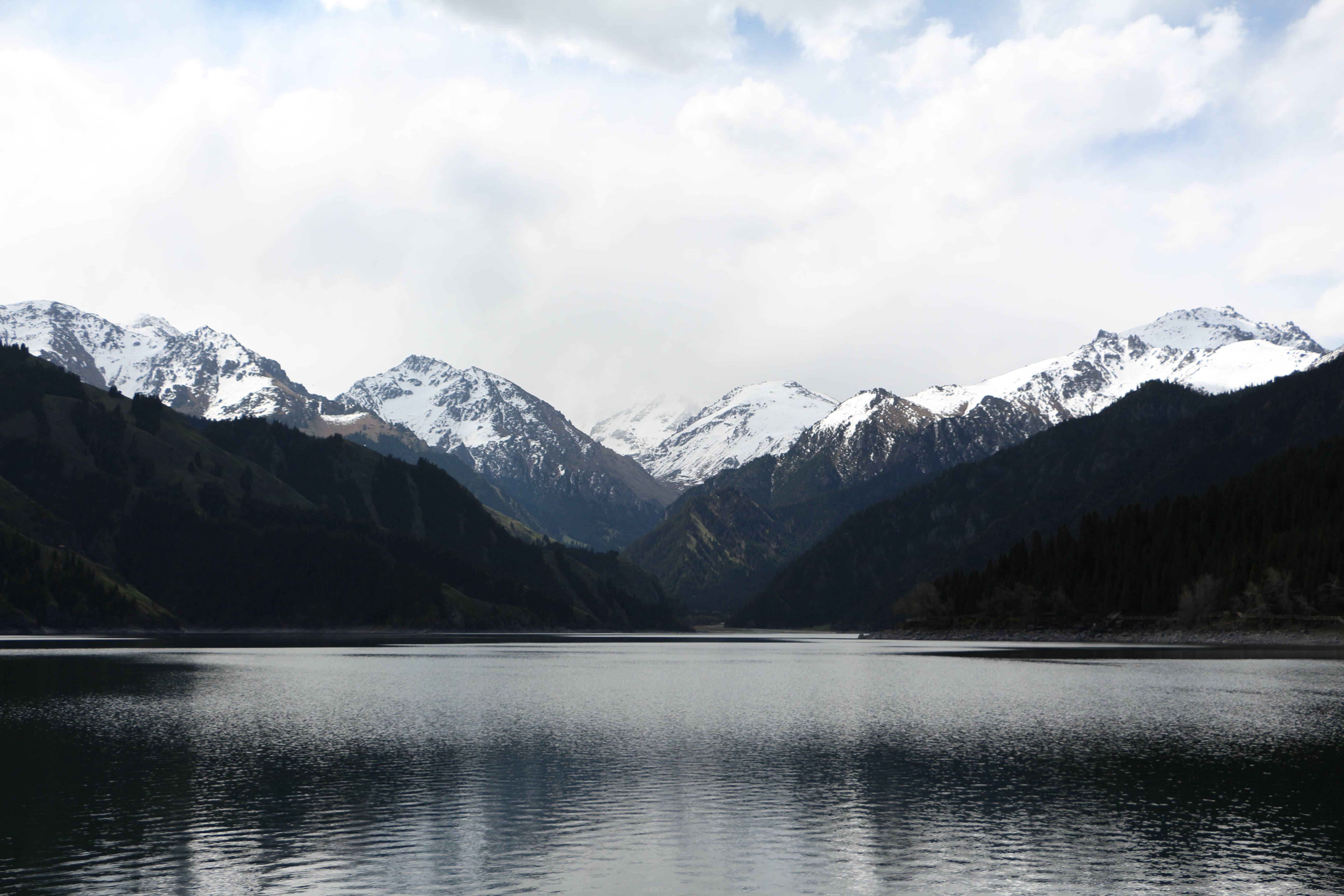 tranquil scene, tranquility, scenics - nature, snow, lake, beauty in nature, outdoors, winter, landscape, nature, tianchi, sky, china, mountain peak, 5K, HD Wallpaper