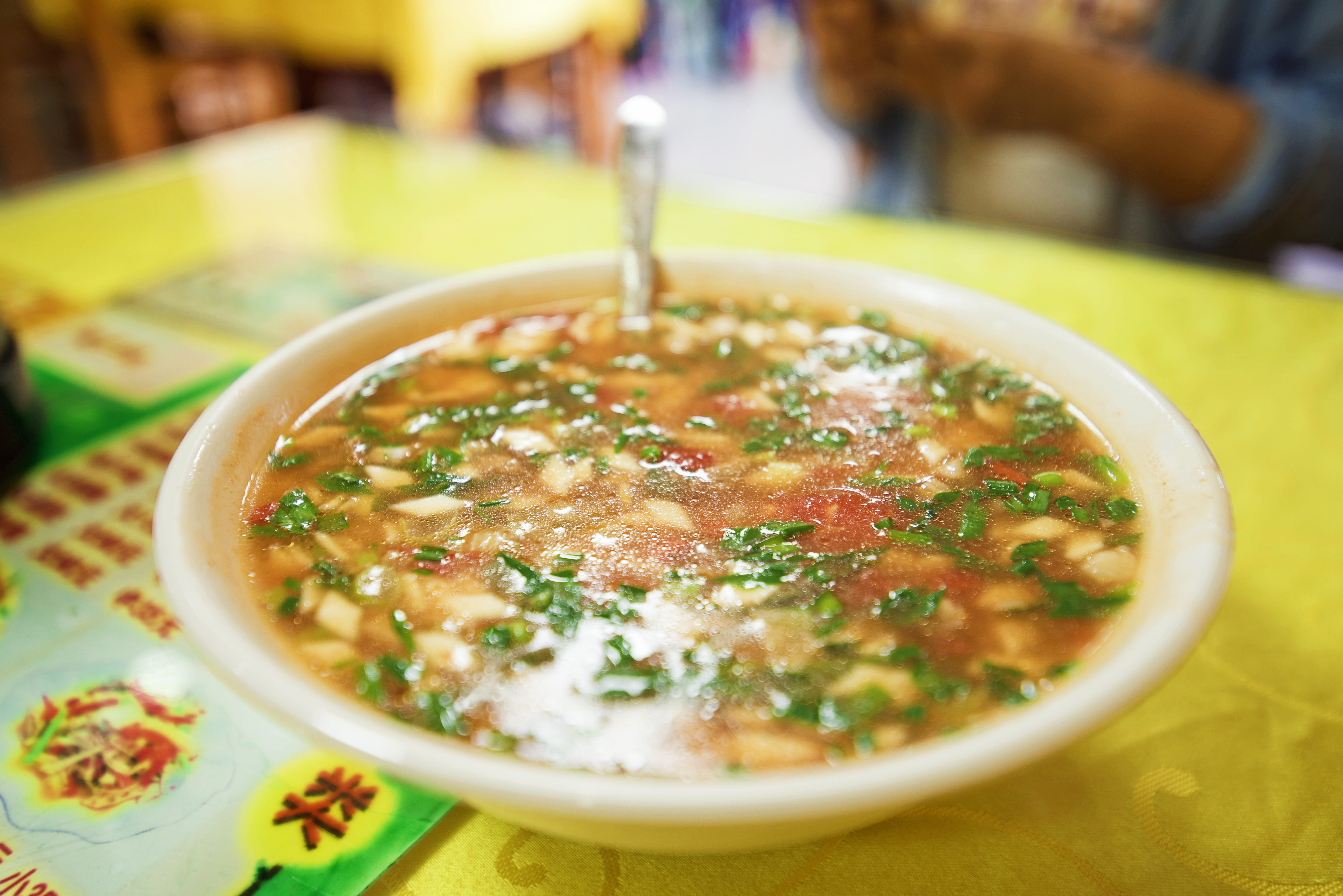 food, xinjiang, serving dish, bowl, restaurant, indian food, table, indoors, chinese food, garnish, wellbeing, business, temptation, 5K, ready-to-eat, HD Wallpaper