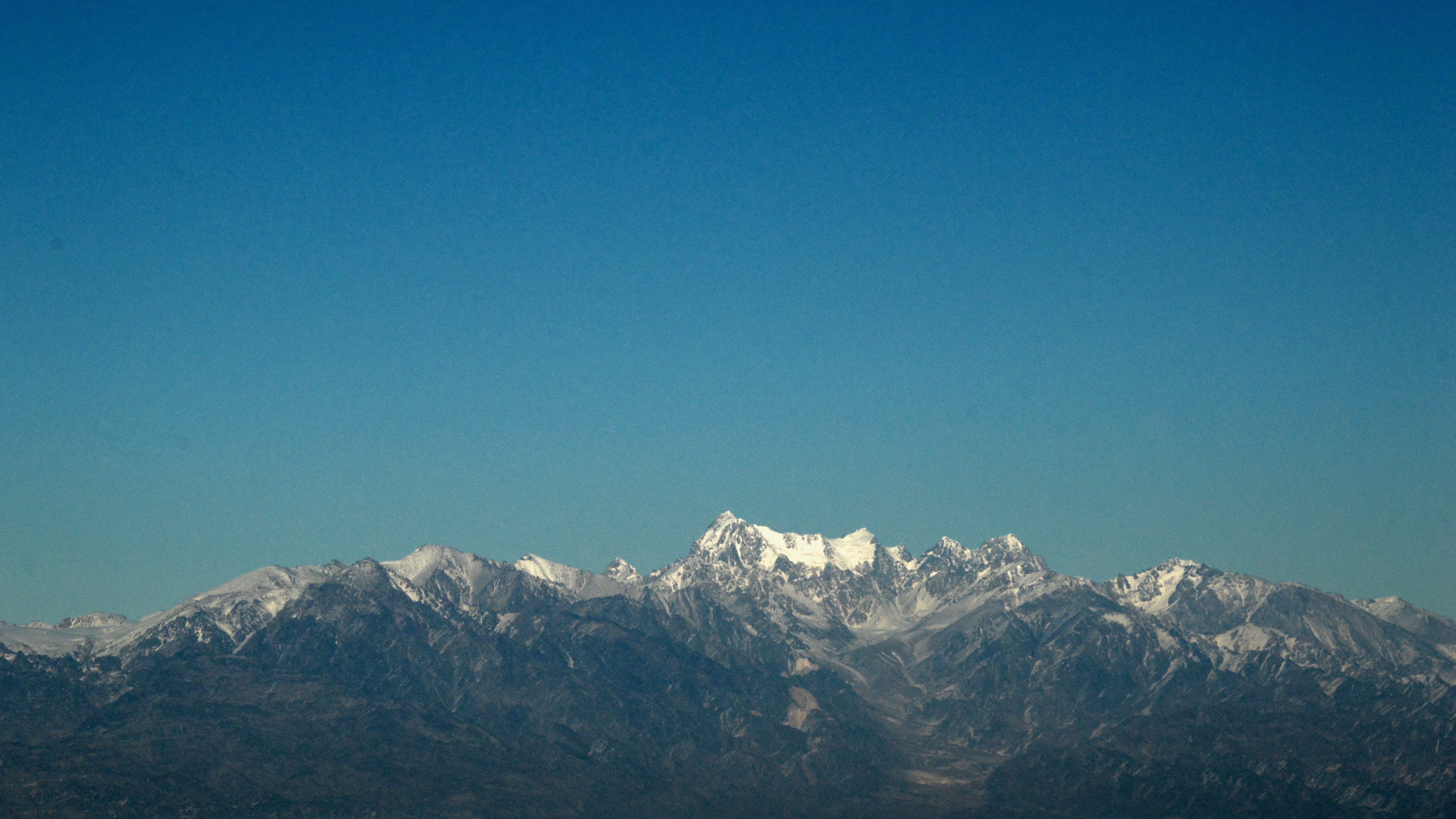 mountain ridge, winter, outdoors, snowcapped mountain, xinjiang, environment, clear sky, sky, cold temperature, blue, china, snow, 5K, mountain, non-urban scene, HD Wallpaper