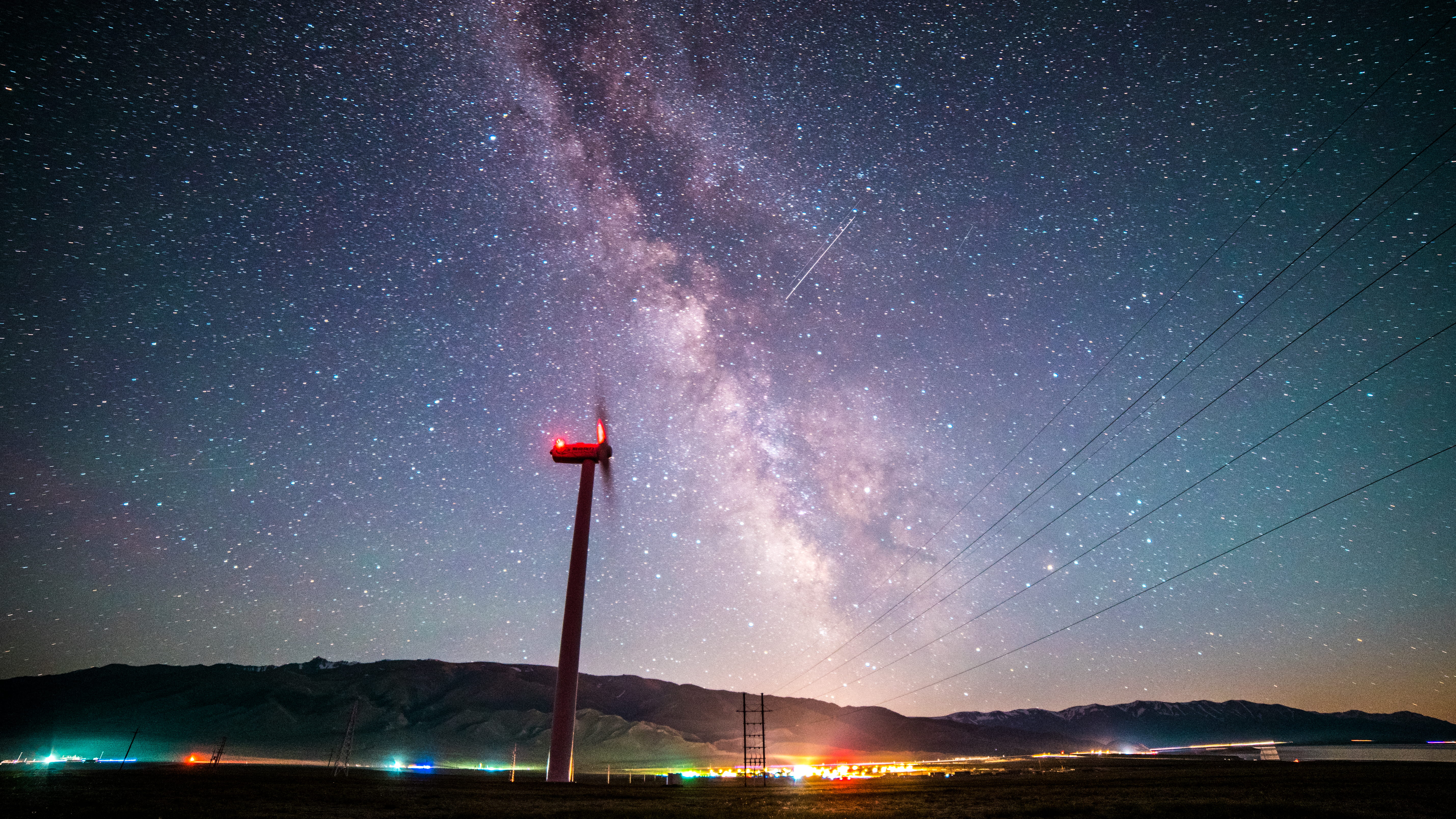 astronomy, scenics - nature, sayram lake, no people, sky, infinity, night, environment, nature, 5K, space, mountain, outdoors, tranquil scene, beauty in nature, HD Wallpaper