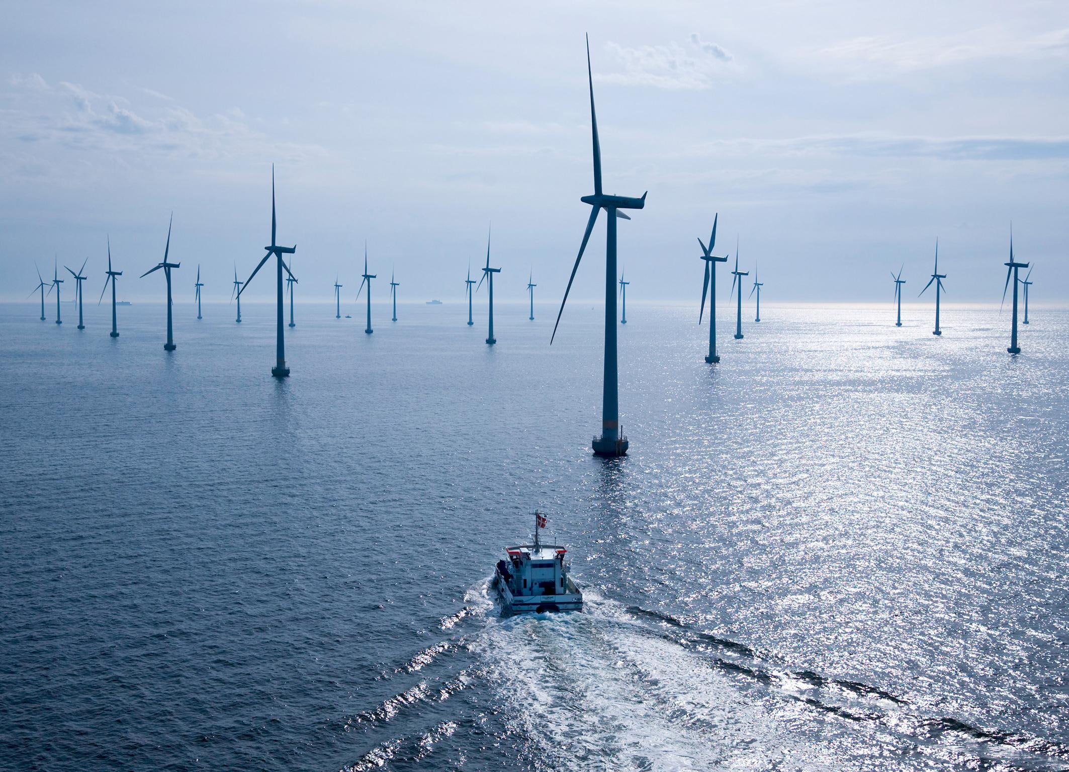 turbines, animals, 1080P, water, boat, wind, blue, HD Wallpaper