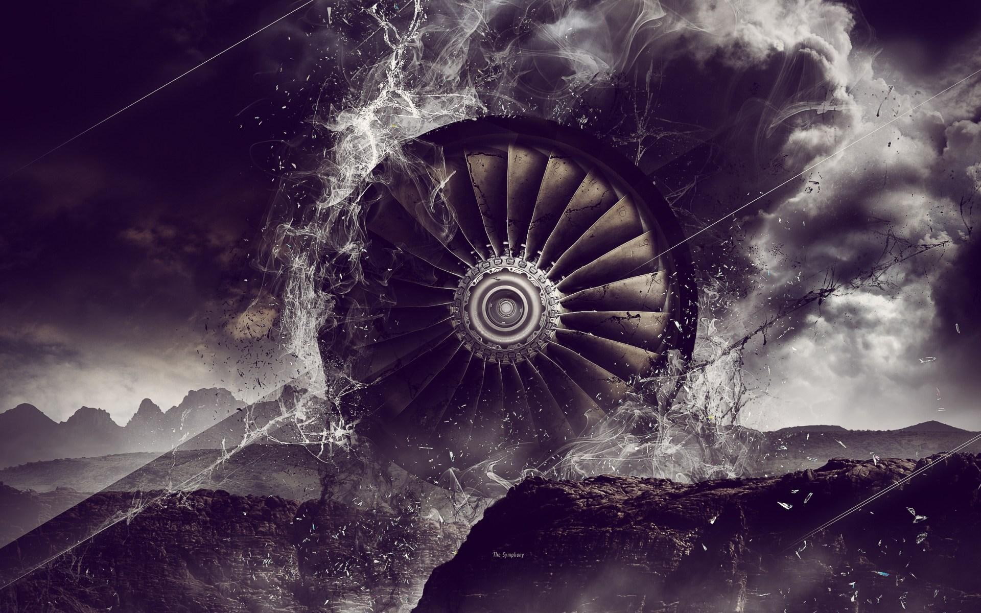 art, 1080P, blades, abstraction, turbine, digital, HD Wallpaper