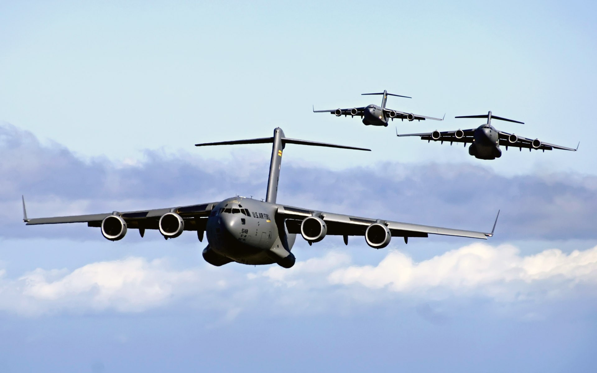 no people, plane, cloud - sky, military, outdoors, transportation, day, 1080P, aerospace industry, warplanes, air vehicle, C-17 Globmaster, on the move, HD Wallpaper