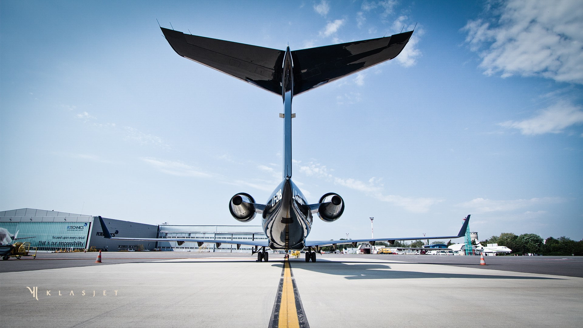 day, front view, no people, aerospace industry, road, asphalt, airport, bombardier crj 200lr, business, sky, nature, airport runway, cloud - sky, airplane, HD Wallpaper