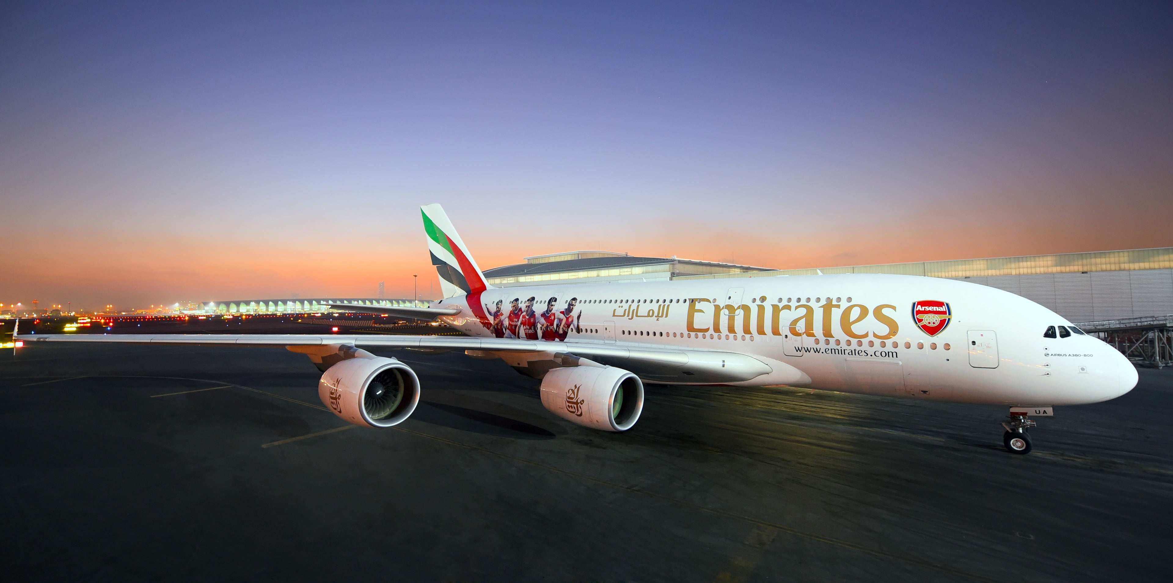 plane, no people, travel, copy space, business travel, outdoors, airbus a380 4k computer download, airport, road, commercial airplane, clear sky, HD Wallpaper