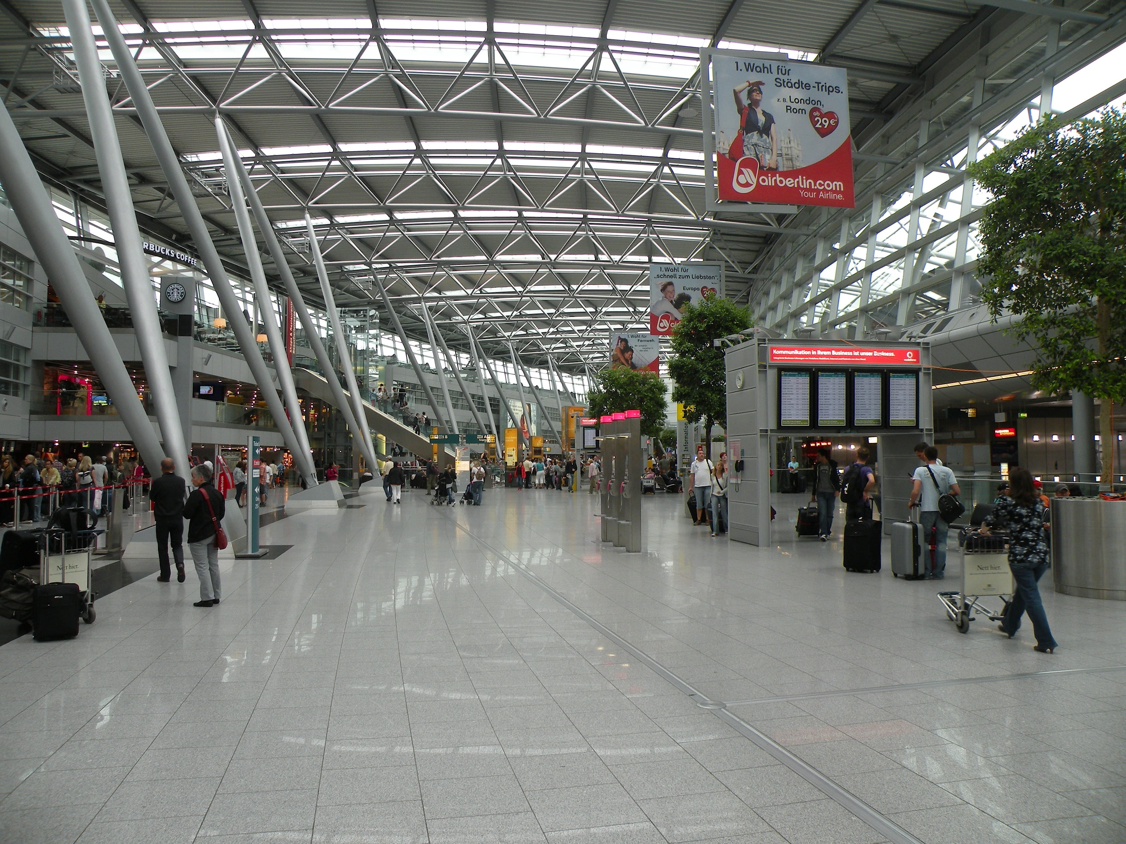 ceiling, waiting, germany, people, international airport, inside, interior, architecture, clock, built structure, men, building exterior, transportation, HD Wallpaper