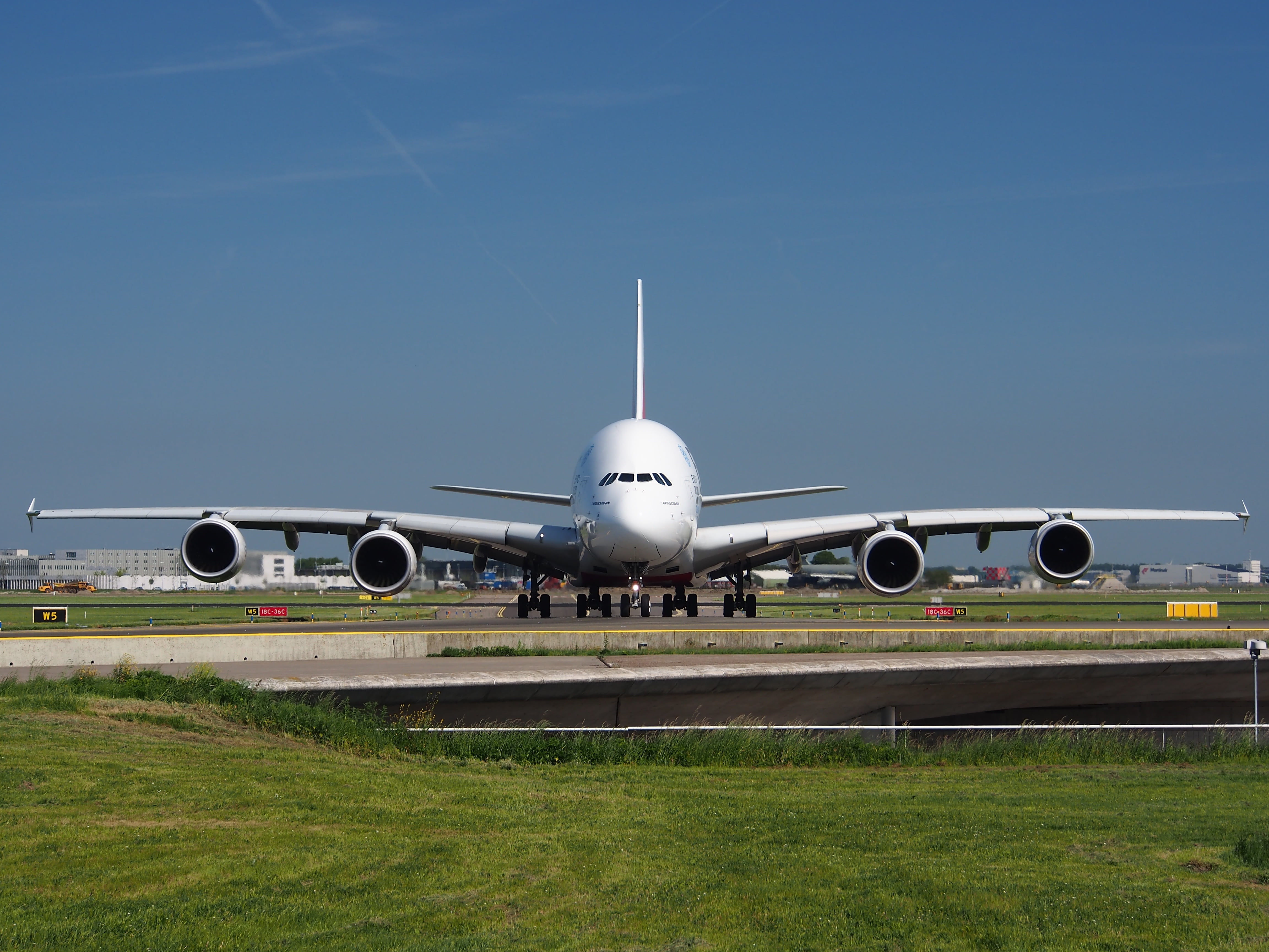 airbus a380, air vehicle, public transportation, commercial airplane, no people, private airplane, flying, technology, airport, airliner, mode of transportation, HD Wallpaper