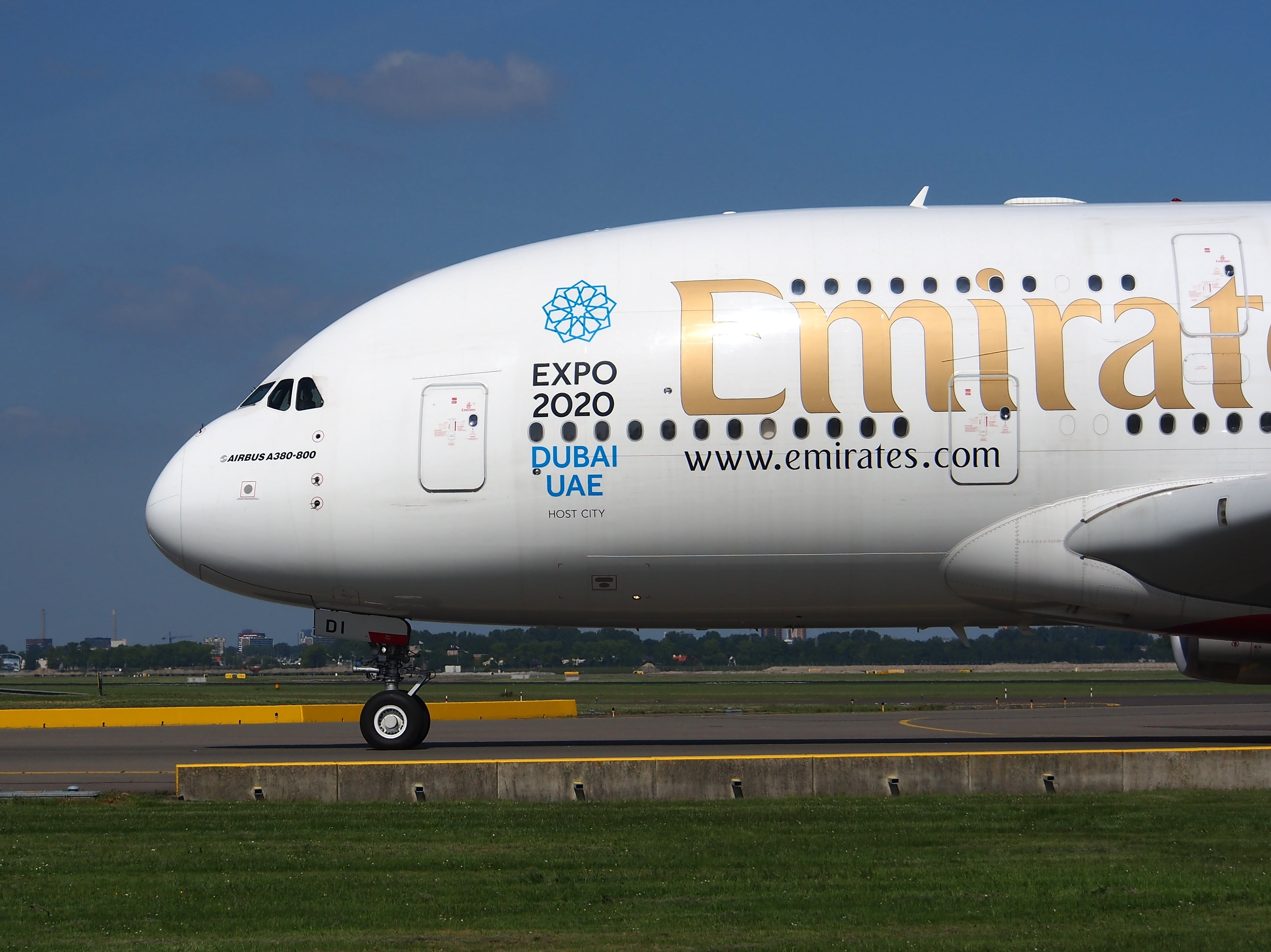 sky, airbus a380, jet, runway, global communications, travel, tourism, airport runway, mode of transportation, aerospace industry, private airplane, aircraft, HD Wallpaper