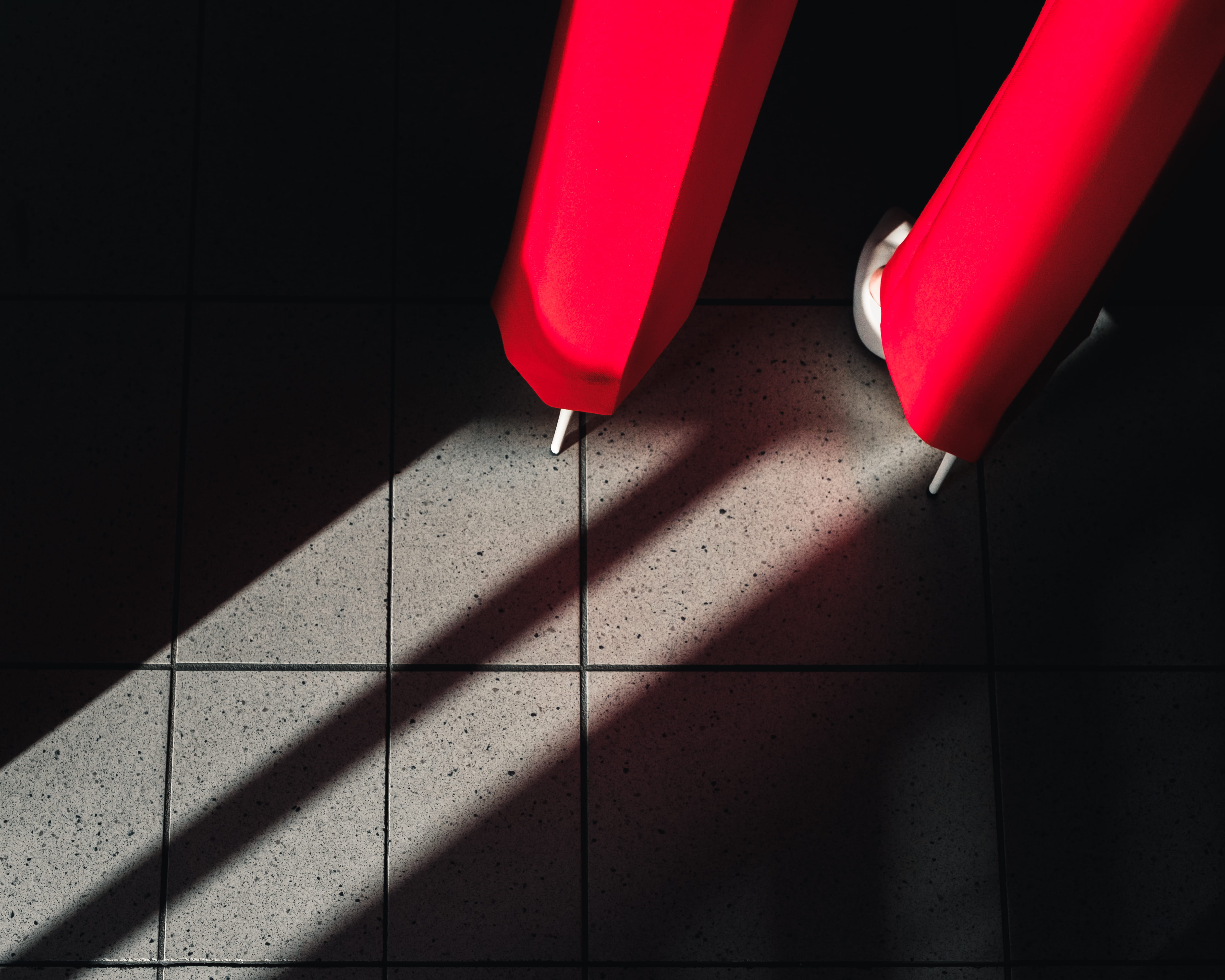 architecture, light, light - natural phenomenon, red, chair, schiphol, netherlands, amsterdam, wall - building feature, shadow, high angle view, dark, street photography, HD Wallpaper