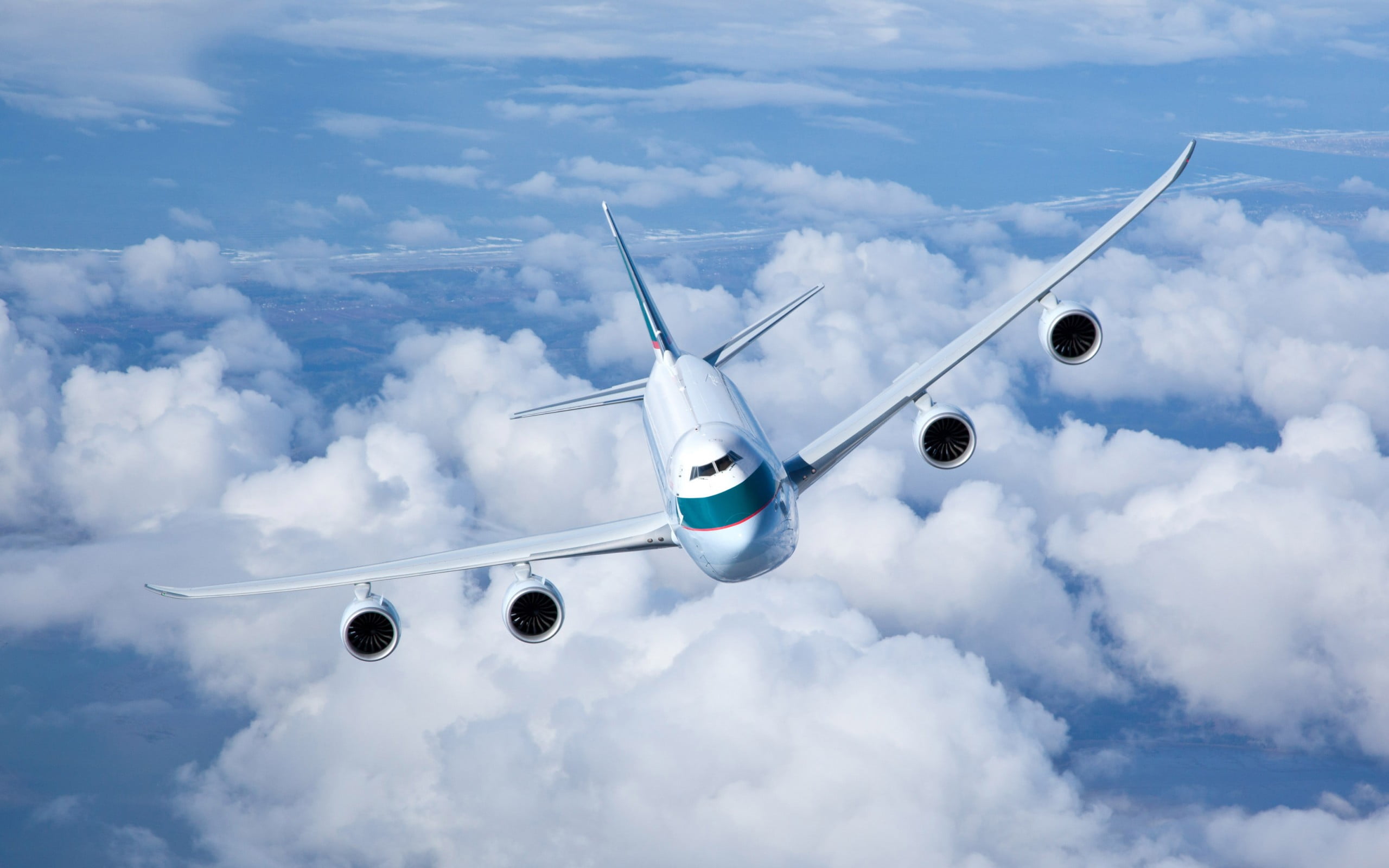 2K, Aircrafts / Planes, low angle view, mid-air, flying, mode of transportation, pacific, journey, motion, air vehicle, cathay, sky, airplane, transportation, HD Wallpaper