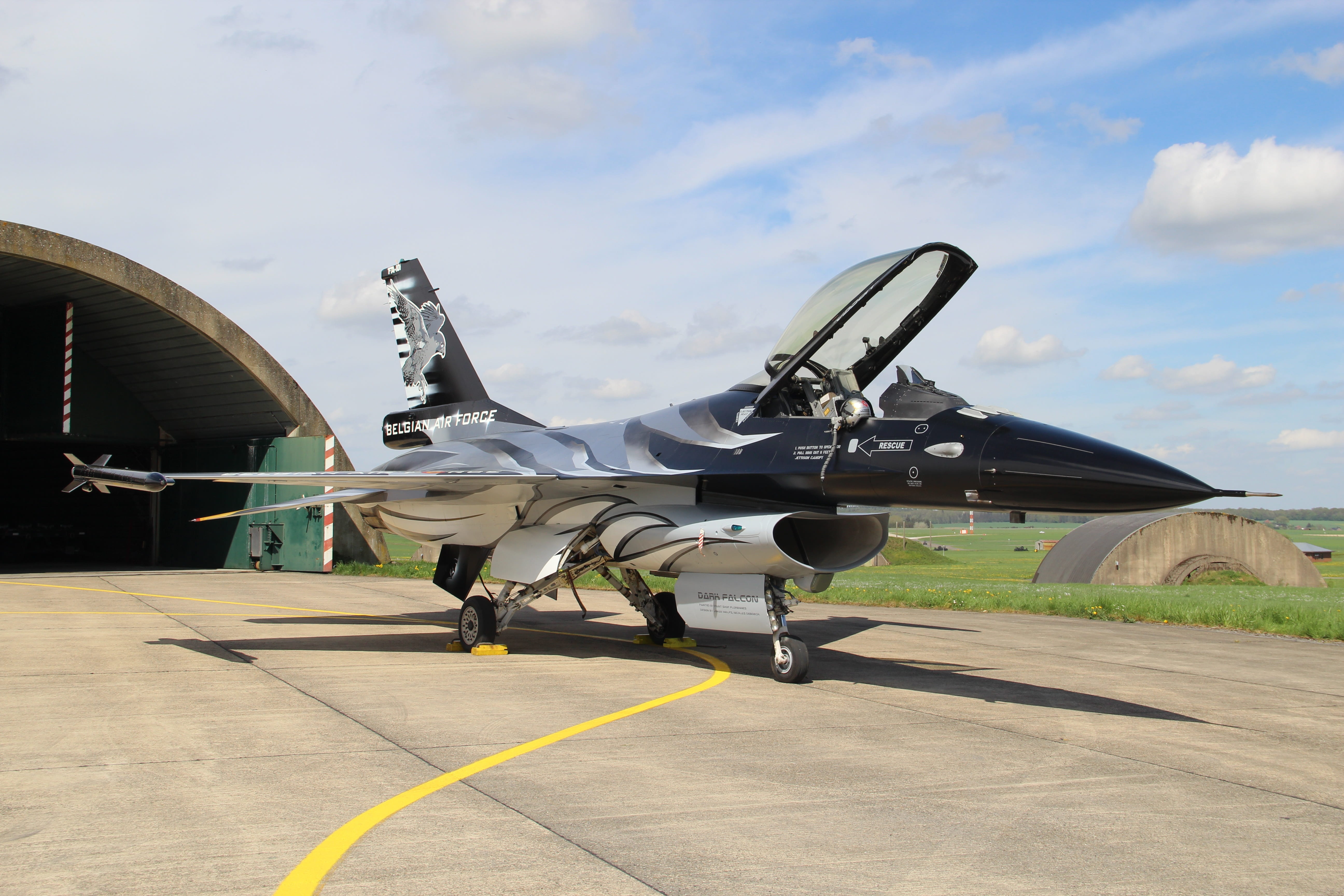 air vehicle, plane, nature, mode of transportation, belgium, airplane, photo, f16, vliegterrein, cloud - sky, black, transportation, air force days, air force, HD Wallpaper