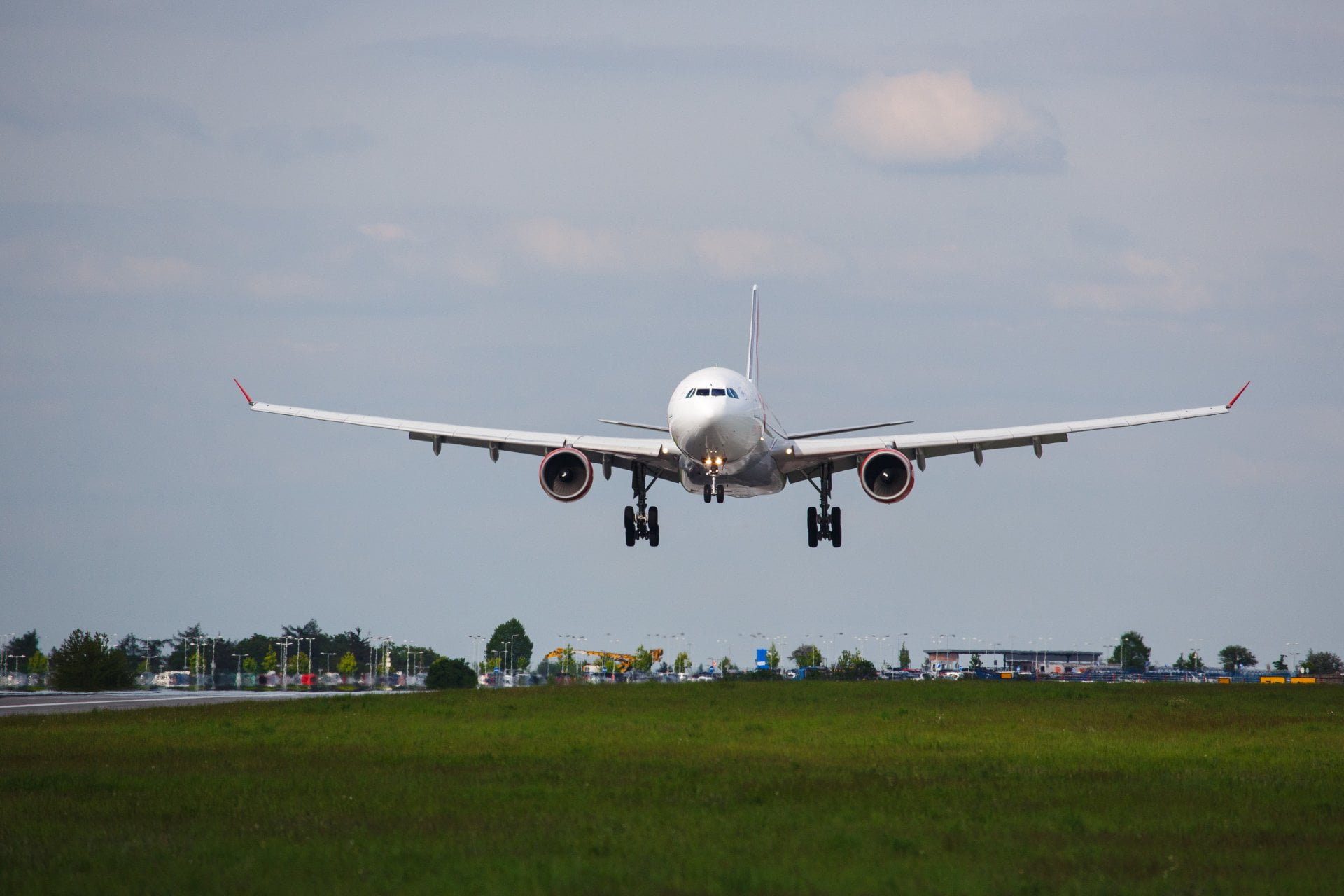Aircraft, day, Airbus, nature, flying, landing - touching down, airport, taking off, aerospace industry, grass, cloud - sky, arrival, sky, motion, leaving, HD Wallpaper