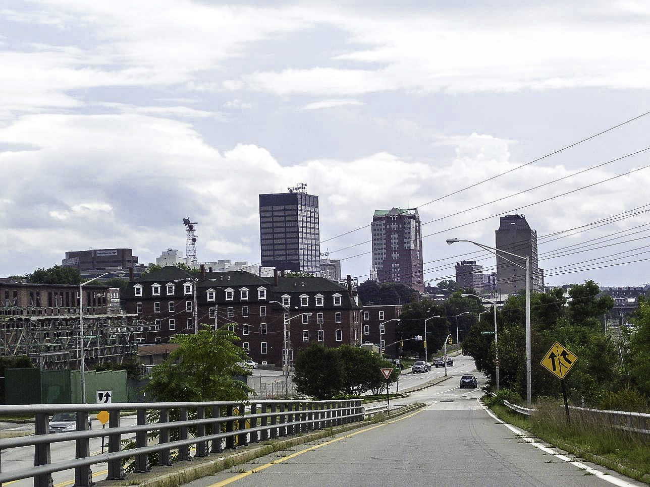 towers, photos, city, built Structure, new hampshire, skyscraper, the way forward, United States, outdoors, cloud - sky, electricity, manchester, hampshire, HD Wallpaper