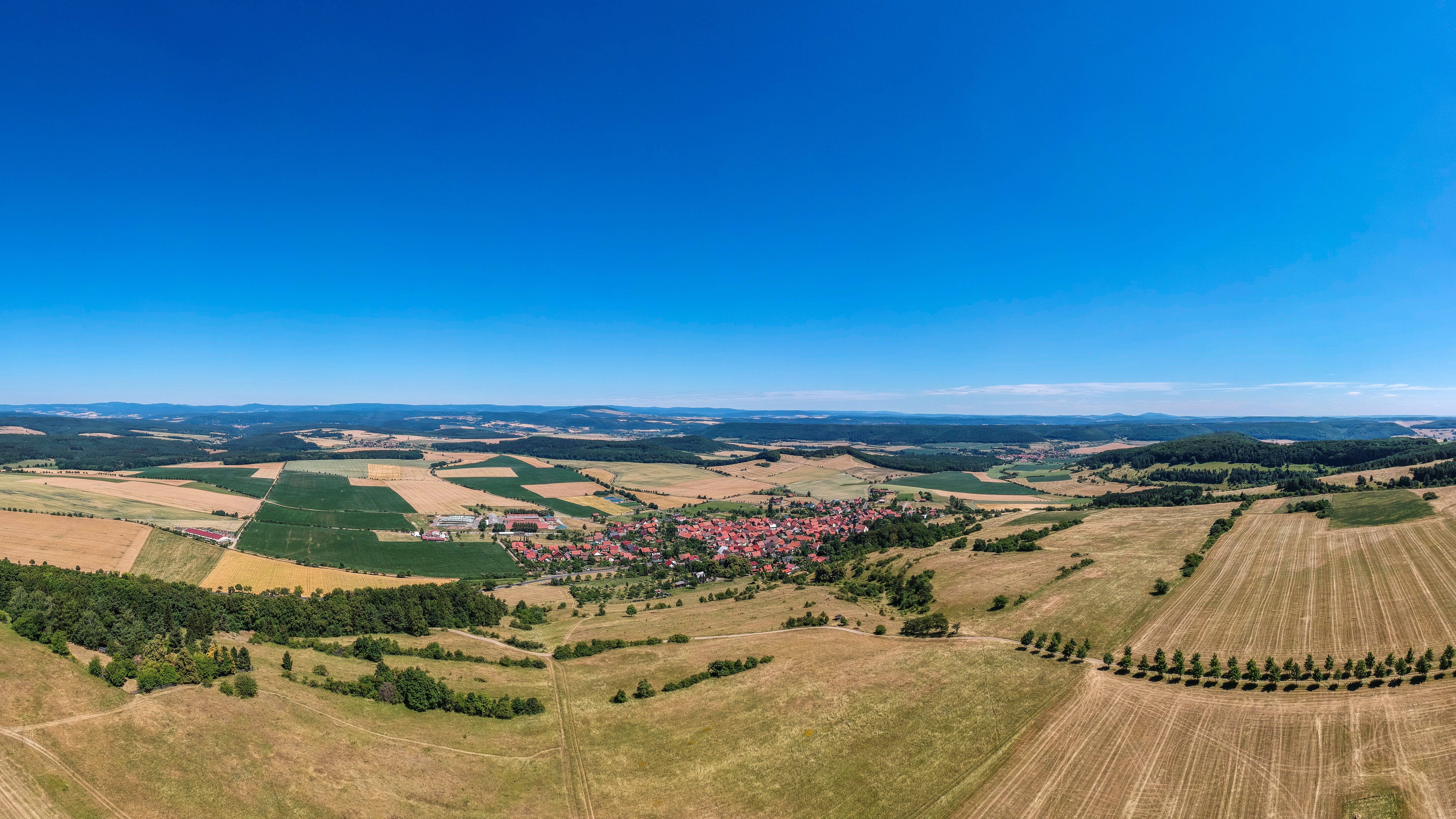daytime, idyllic, outdoors, europe, day, plain, panorama, ecoregion, nature, beauty in nature, agriculture, land, aerial view, grass, no people, rural area, HD Wallpaper
