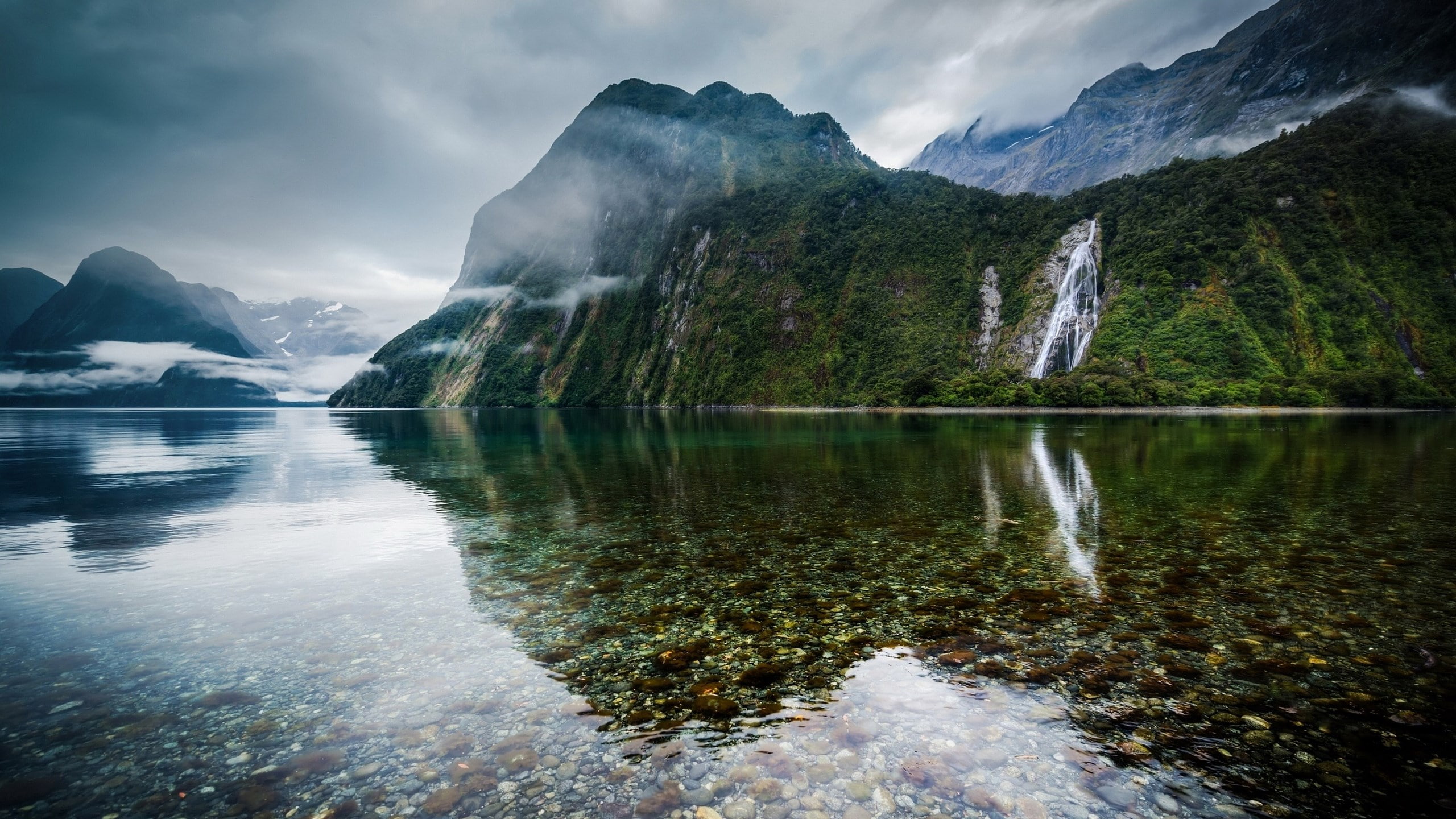mountain range, 2K, cold temperature, water, tranquility, idyllic, reflection lake, sky, day, nature, snowcapped mountain, outdoors, lake, mountain, reflection, HD Wallpaper