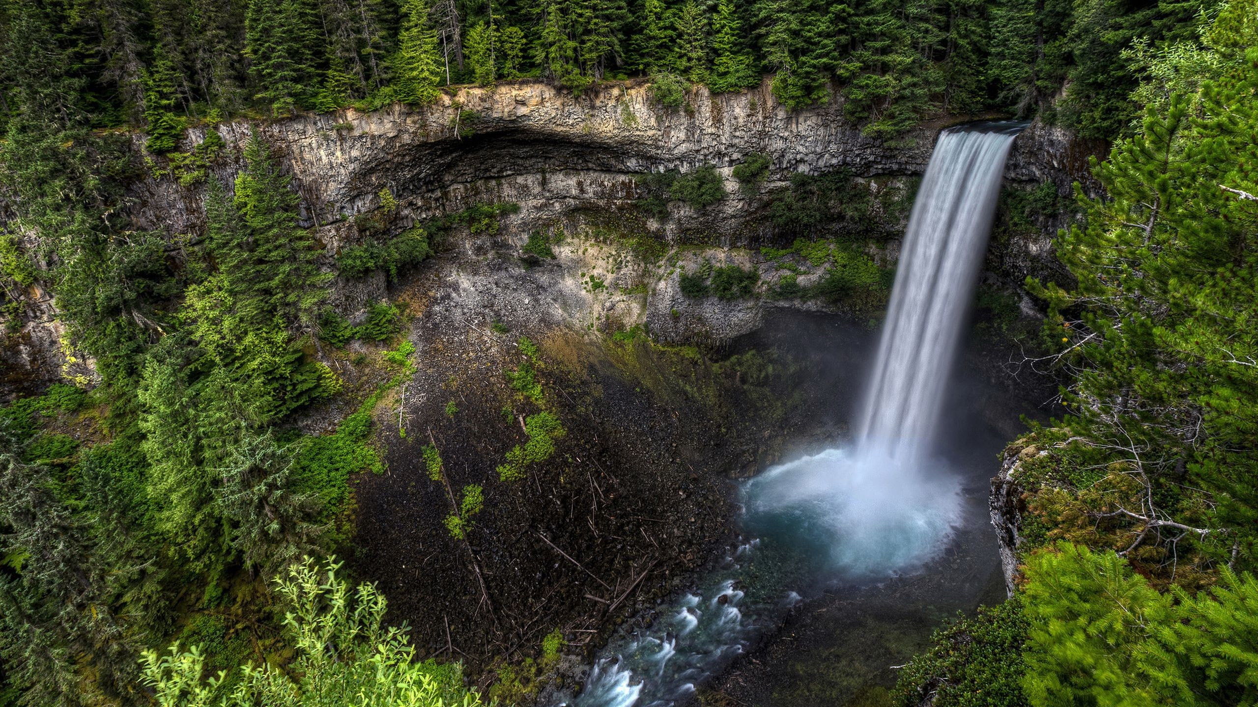 flowing water, nature beauty desktop hd images 2560x1440, motion, forest, tree, nature, scenics - nature, outdoors, falling water, beauty in nature, rock formation, HD Wallpaper