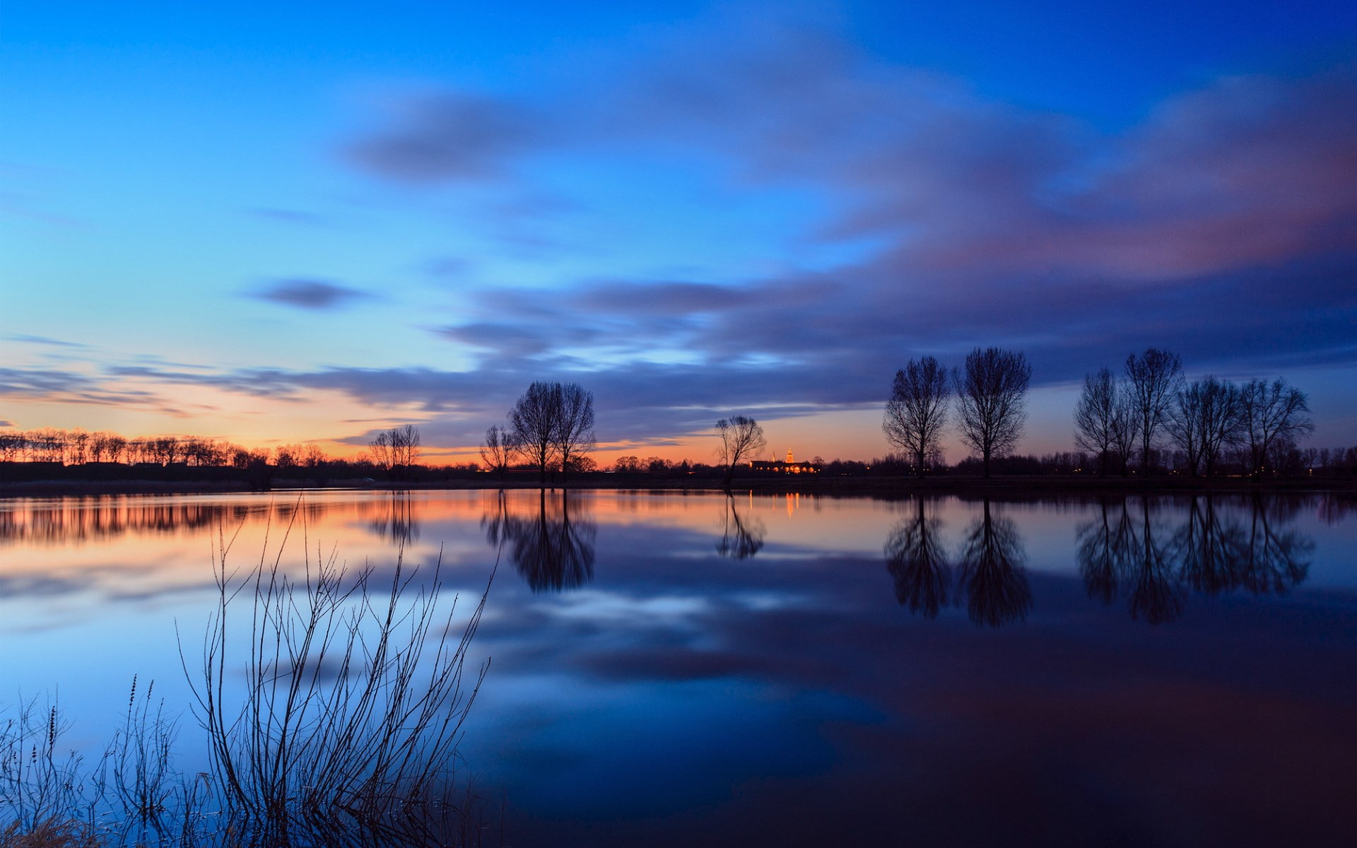 plant, waterfront, non-urban scene, backgrounds for computer nature 1920x1200, lake, reflection, outdoors, cloud - sky, scenics - nature, beauty in nature, HD Wallpaper