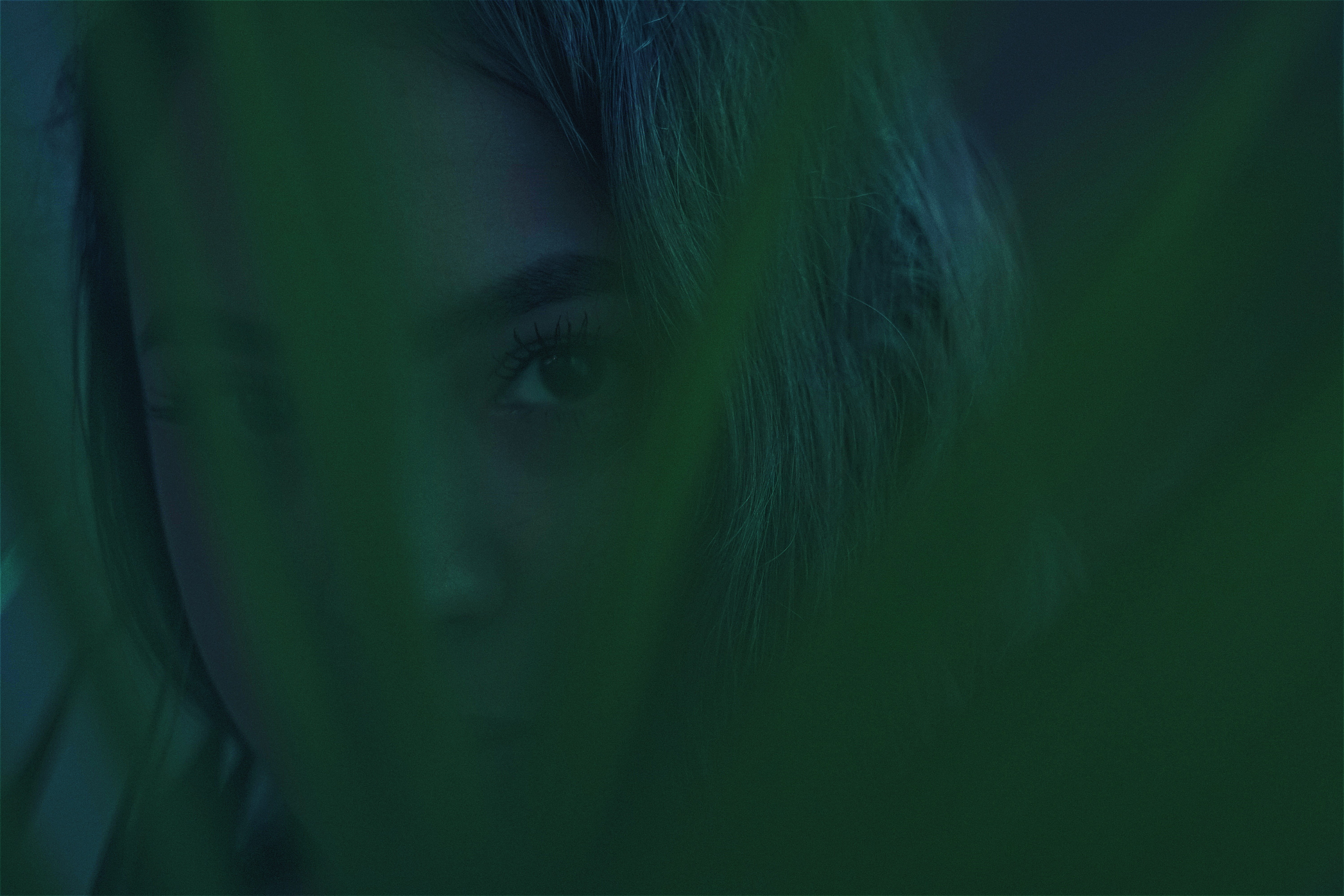 body part, plants, beautiful woman, lightroom, green color, eyes, helios-44-2, eye, helios, nature, looking at camera, fear, a6500, contemplation, horror, HD Wallpaper