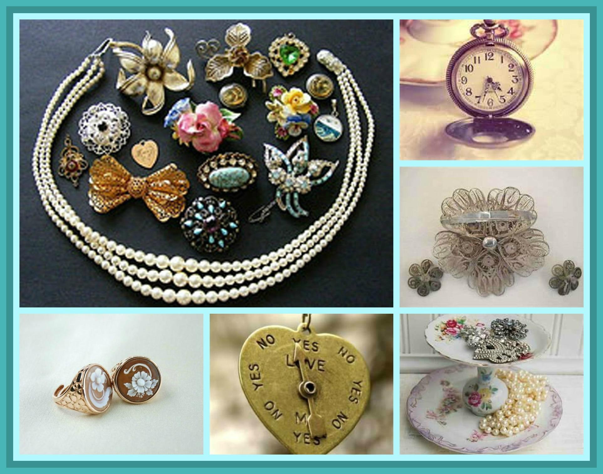 collage, lot, jewellery, vintage, 3d and abstract, decor, variety, abstract, 1080P, s, HD Wallpaper