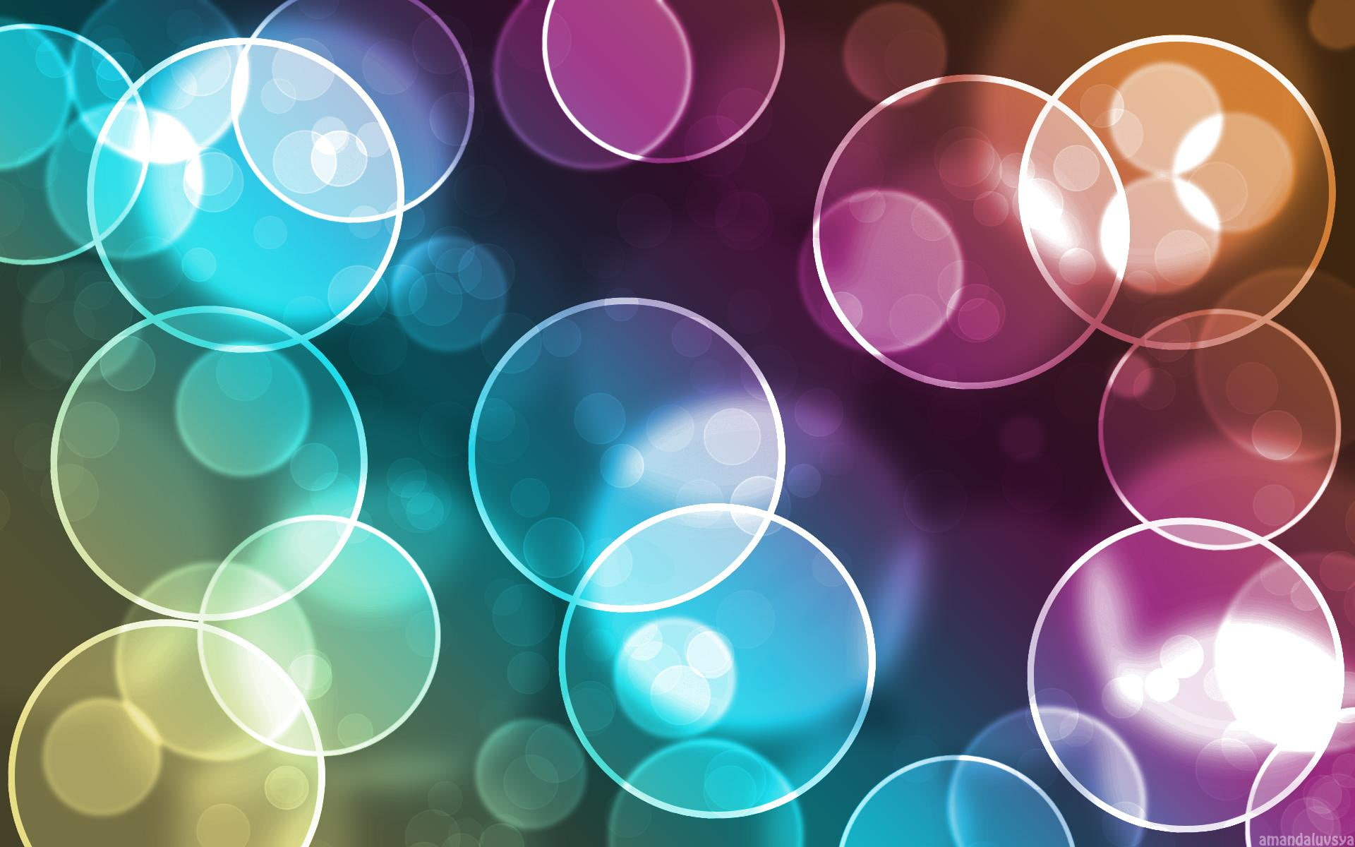 abstract, 1080P, pretty, 3d and abstract, bubble, bokeh, colorful, rainbow, HD Wallpaper