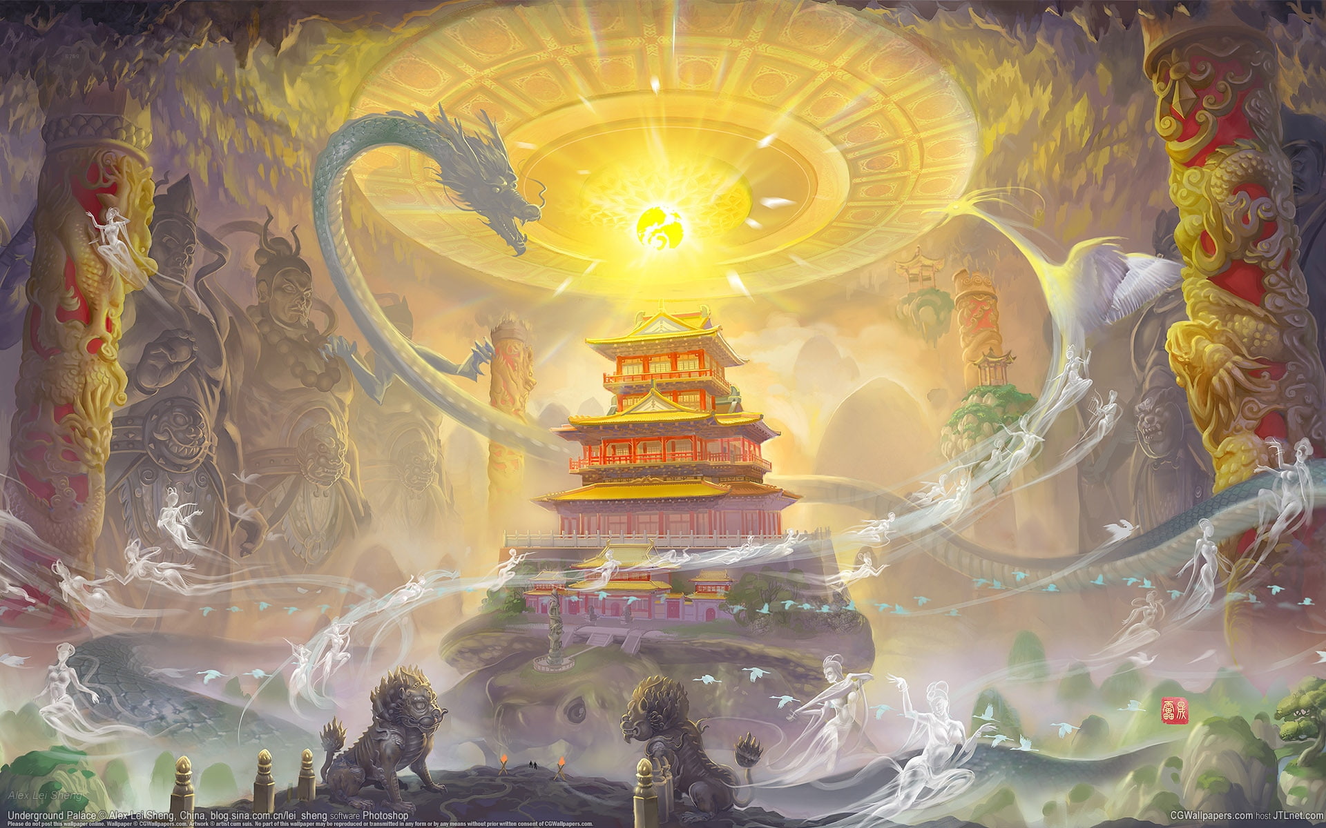 abstract, fantasy, butan, Dragon, Guardian, beauty, art, china, 1080P, Guardian Dragon, hd, HD Wallpaper