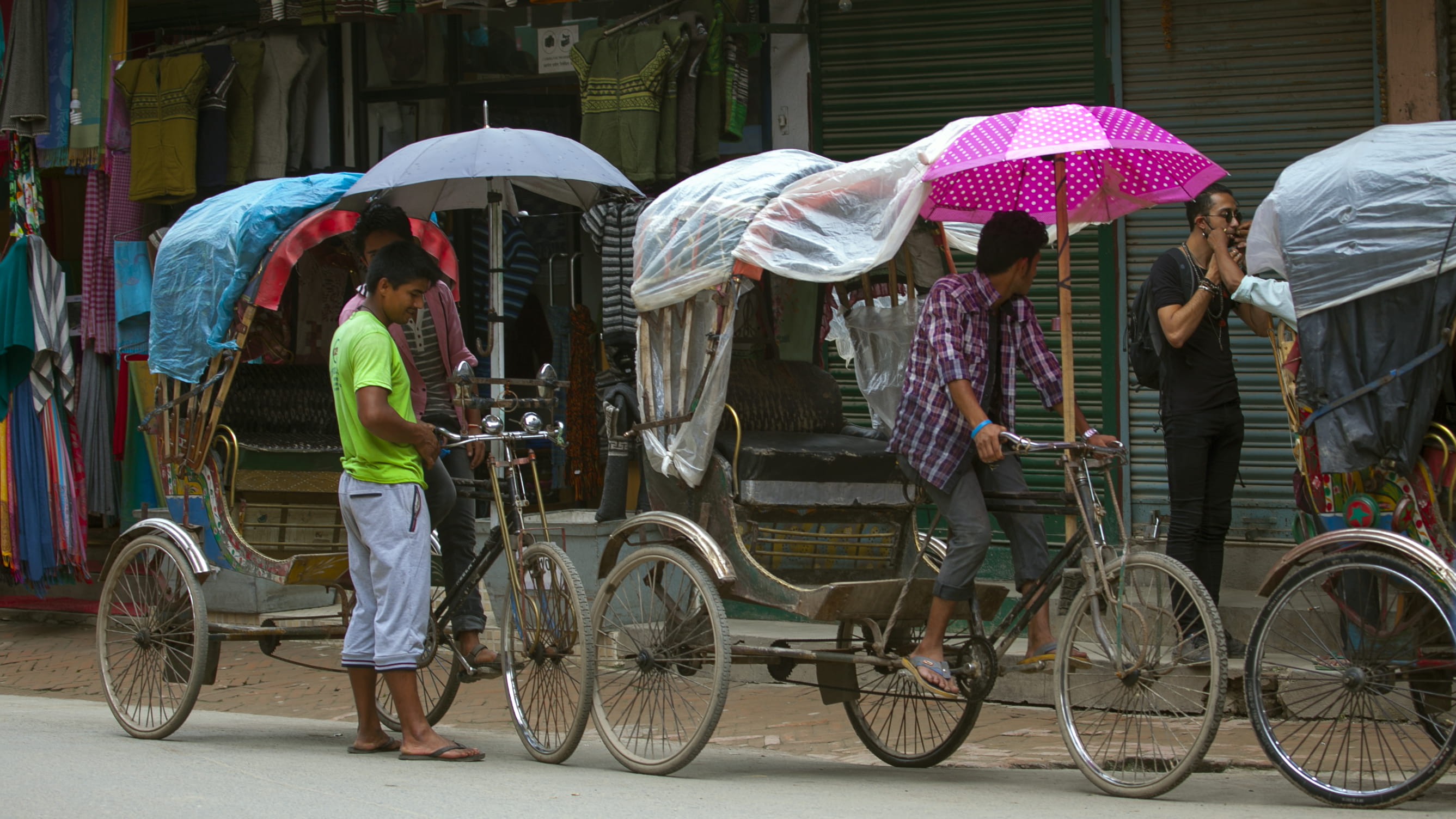 city life, adult, mode of transportation, women, bicycle, group of people, city, rain, kathmandu, men, people, transportation, rainy season, nepal, street, HD Wallpaper