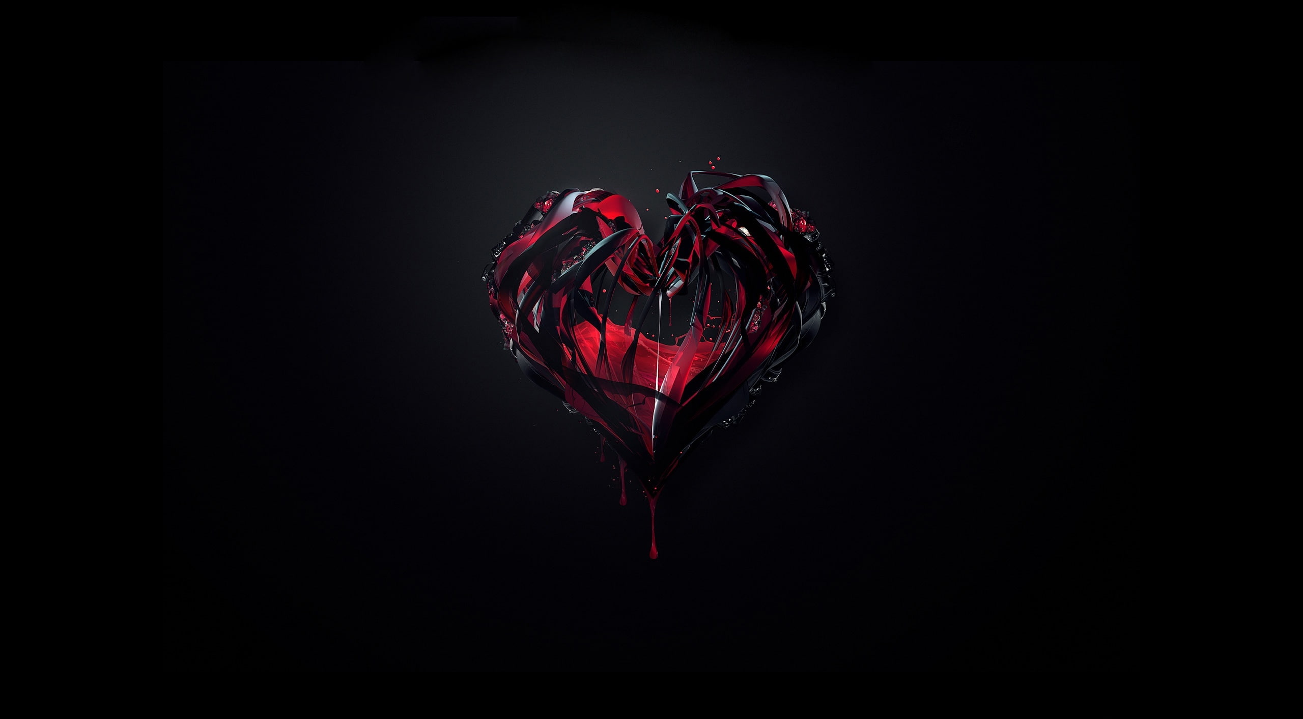 copy space, positive emotion, directly above, red, motion, emotion, black color, food, art and craft, 2K, bleeding, heart shape, black, purity, close-up, HD Wallpaper