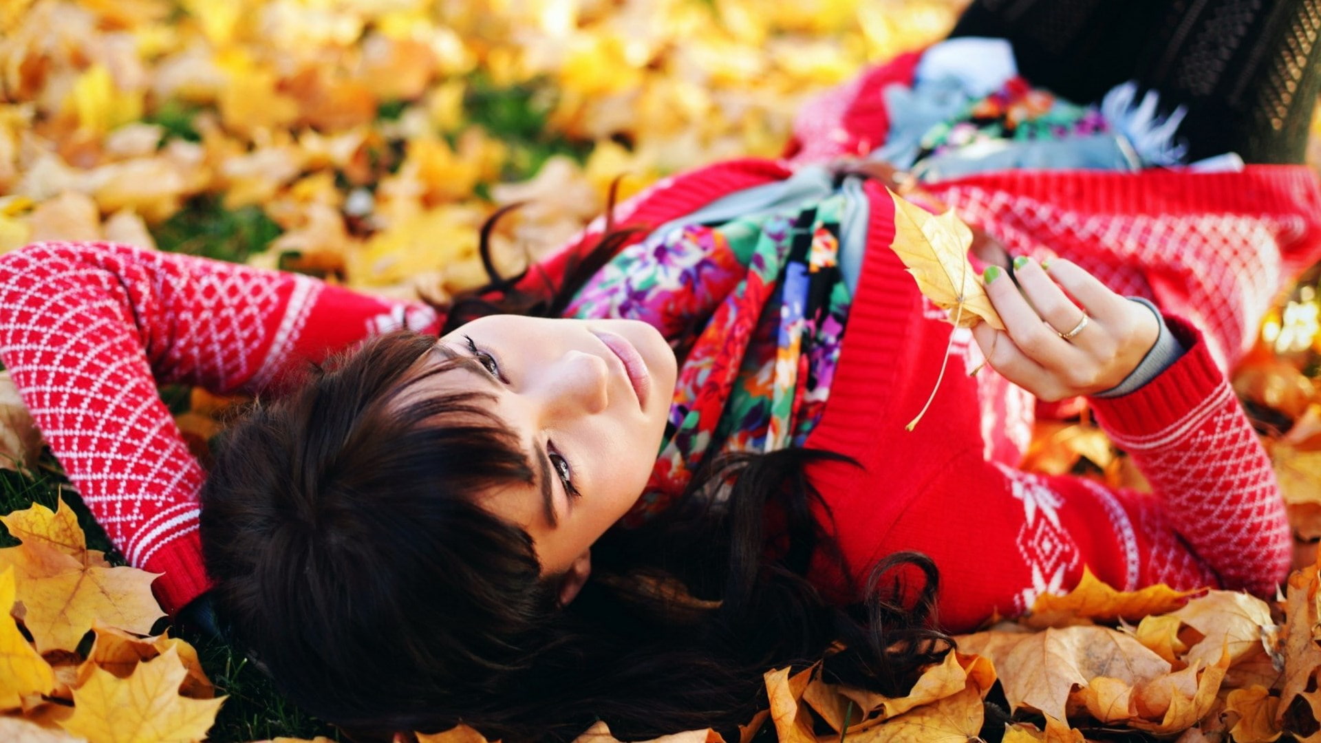 women, nature, beautiful girl woman images 1920x1080, 1080P, lying on back, child, day, happiness, clothing, relaxation, leisure activity, outdoors, lying down, HD Wallpaper