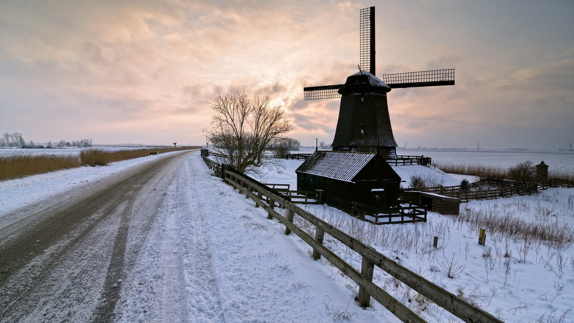 snow, winter, beautiful scenes of nature hd pictures 1920x1080, turbine, wind power, 1080P, wind turbine, covering, architecture, environmental conservation, HD Wallpaper