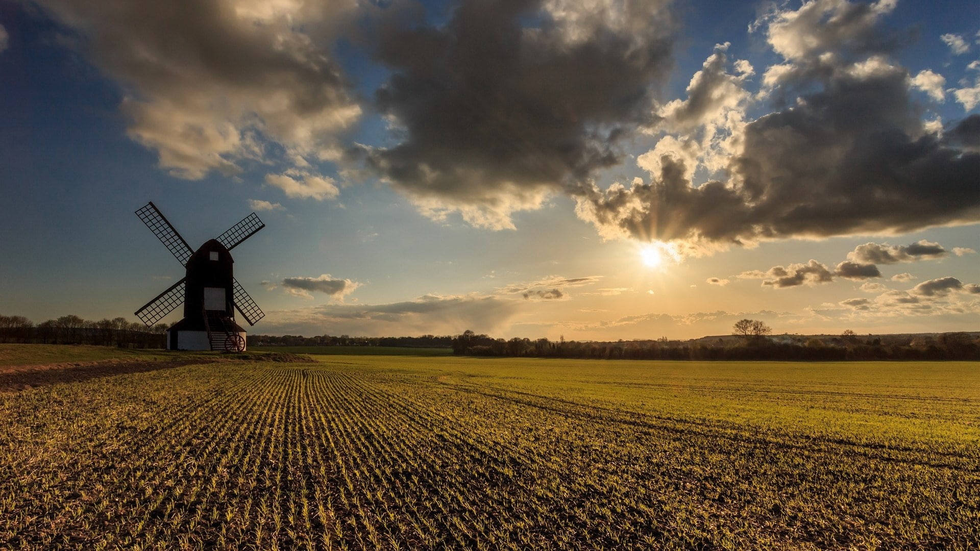 beautiful scenes of nature hd pictures 1920x1080, landscape, 1080P, environment, renewable energy, outdoors, sunset, cloud - sky, wind turbine, alternative energy, HD Wallpaper