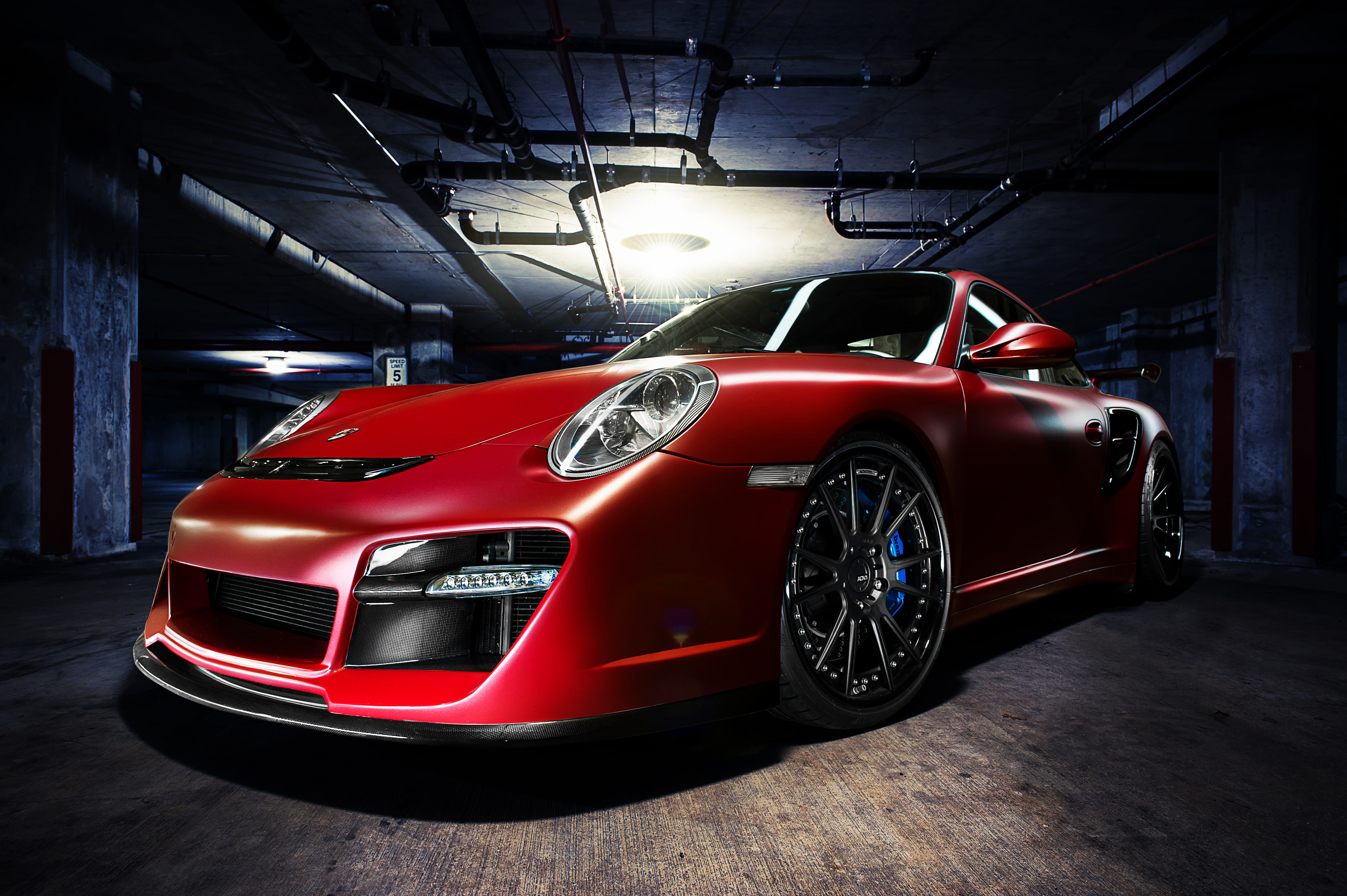 4K, porsche, adv 1, red, fishy, HD Wallpaper