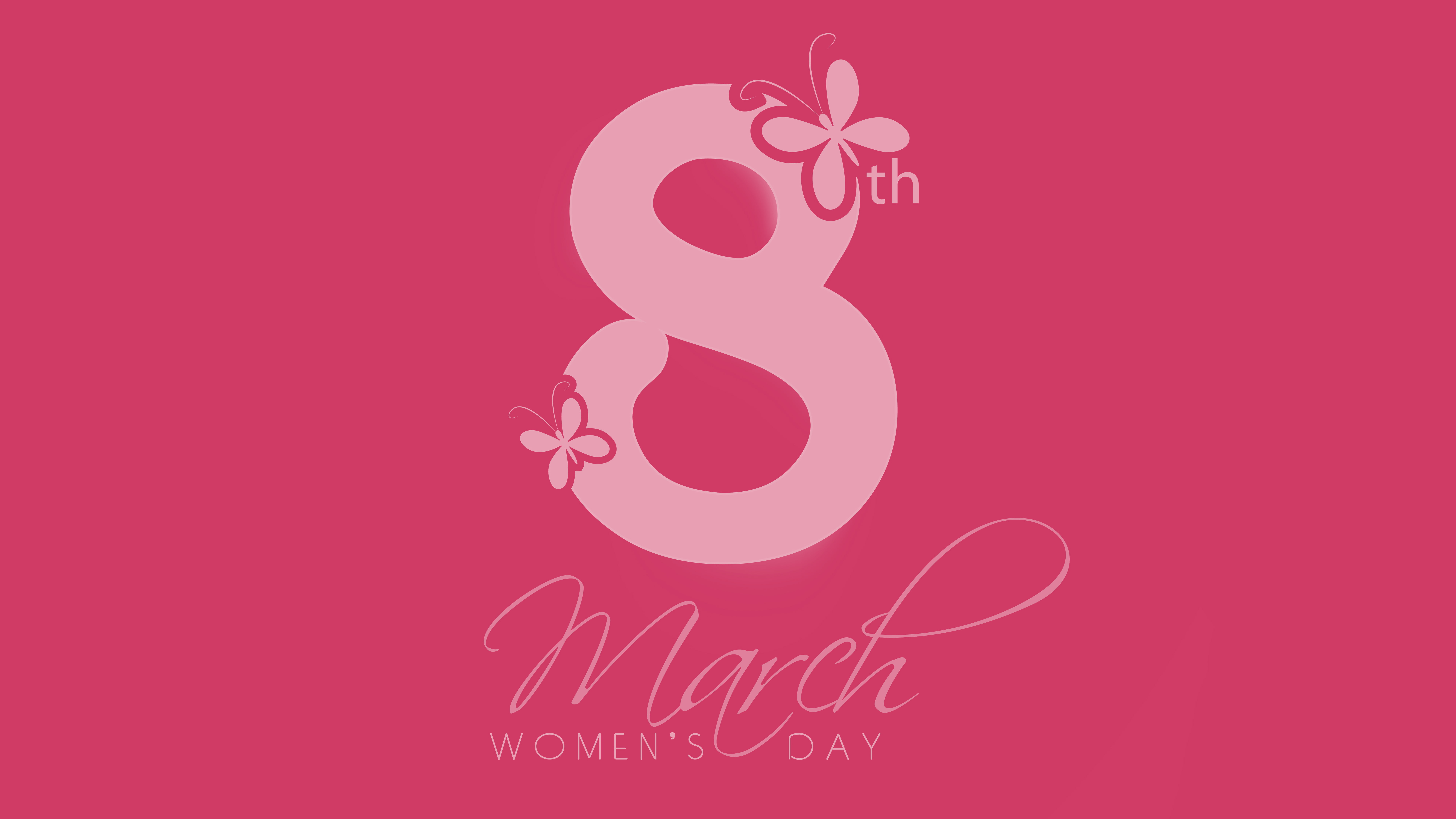 4K, 8K, Pink background, March 8, Womens Day, 8K, HD Wallpaper
