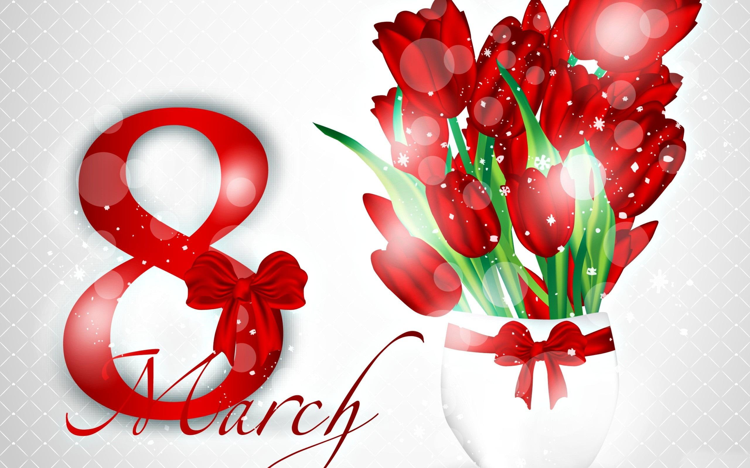 happy, holidays, 3d and abstract, eight, march, 2K, HD Wallpaper