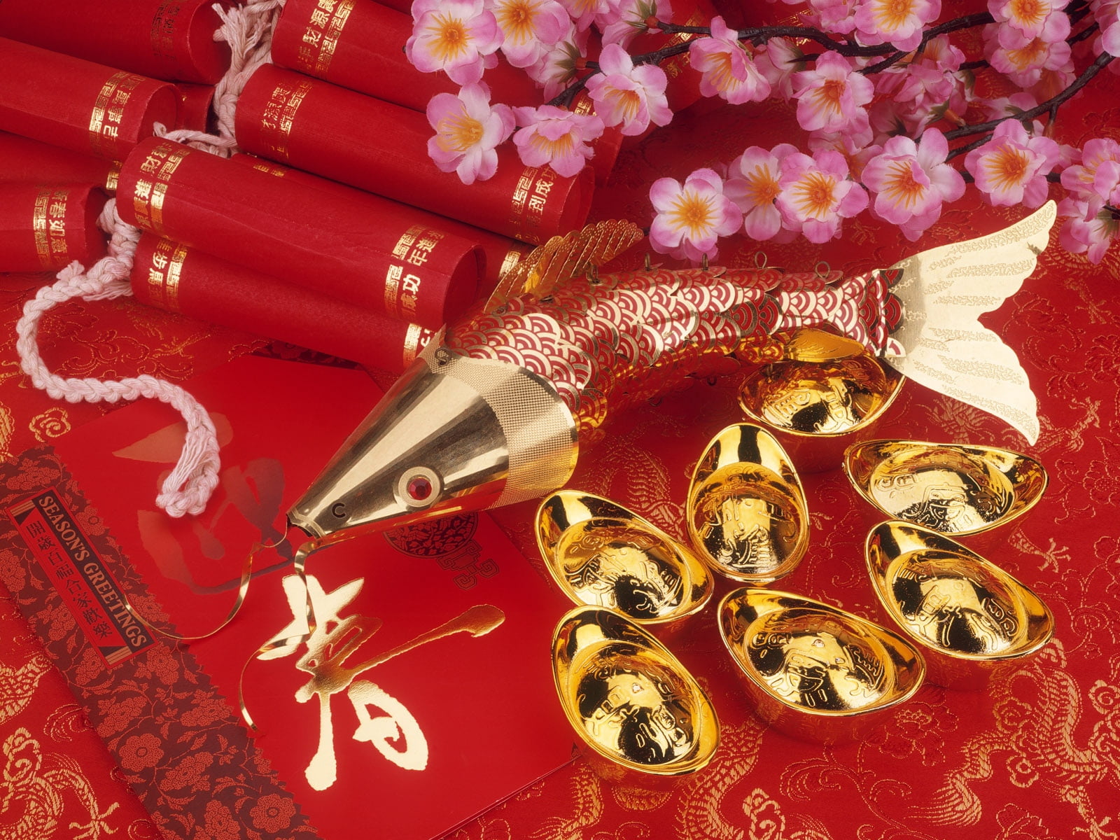 traditional Festival, luxury, ornaments, fishes, container, chinese New Year, east Asian Culture, fish, ornate, pattern, china, holiday, floral pattern, HD Wallpaper