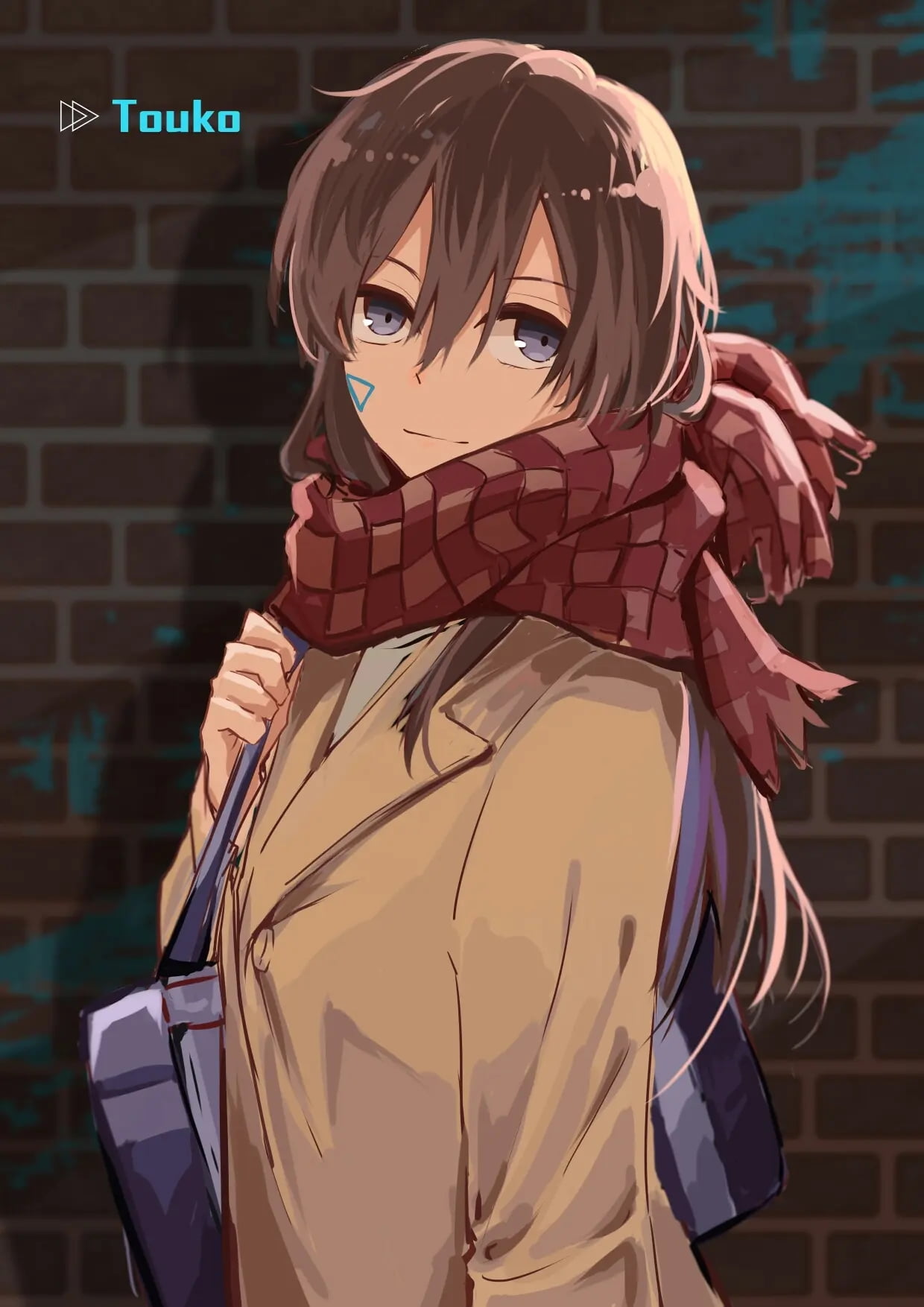 720P, blue eyes, Bloom Into You, scarf, anime girls, anime, Touko Nanami, Phone HD Wallpaper