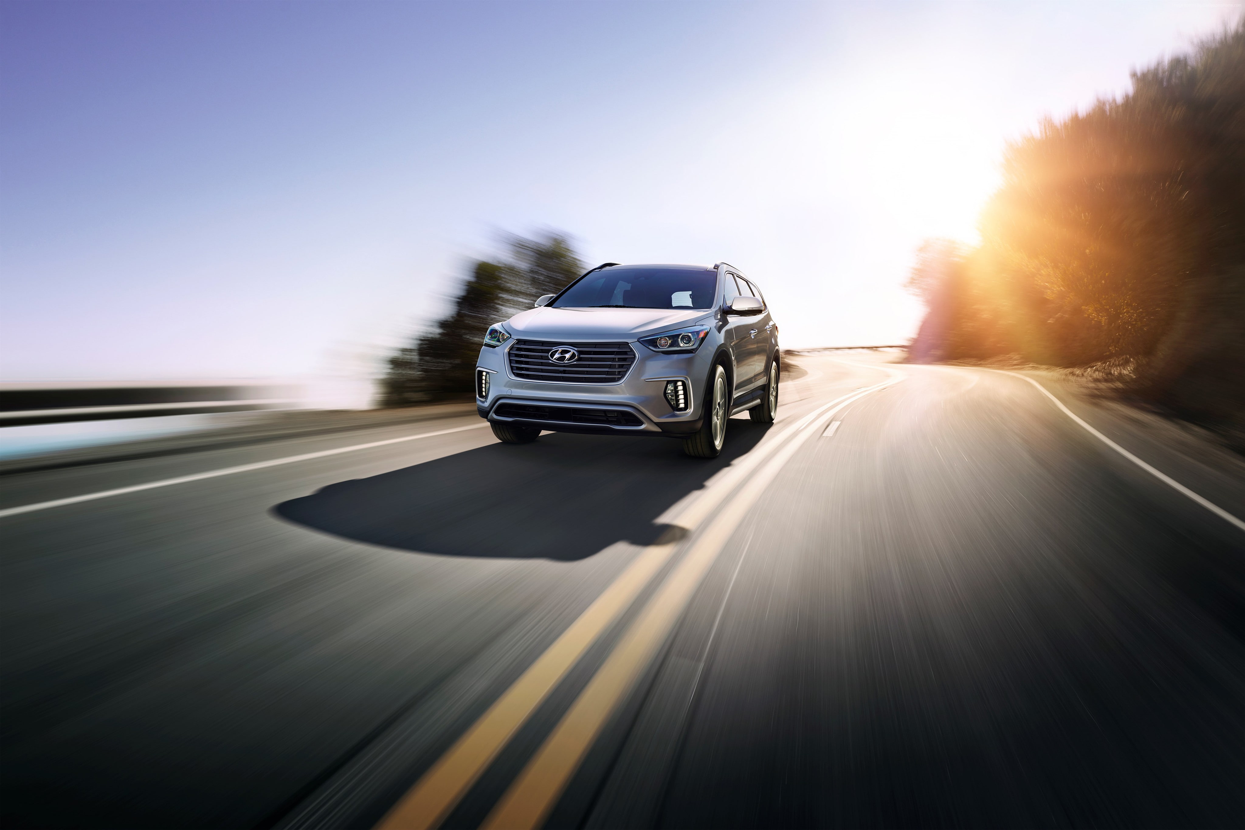 Chicago Auto Show 2016, 4K, Hyundai Santa Fe, crossover, HD Wallpaper