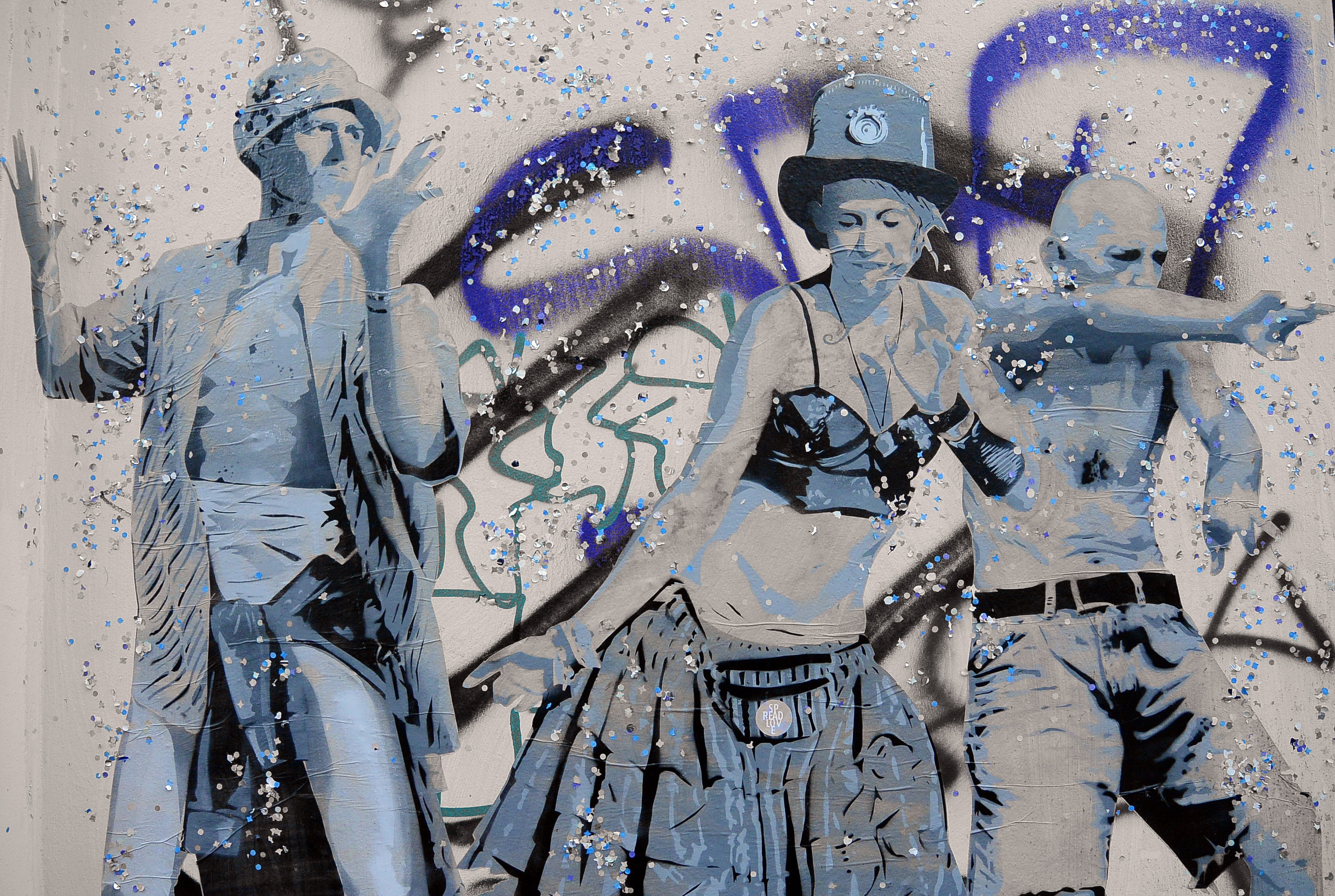 window, wall - building feature, dancing, bad condition, dance, party, mural, graffiti, indoors, wall, house facade, illustration, female likeness, full frame, HD Wallpaper