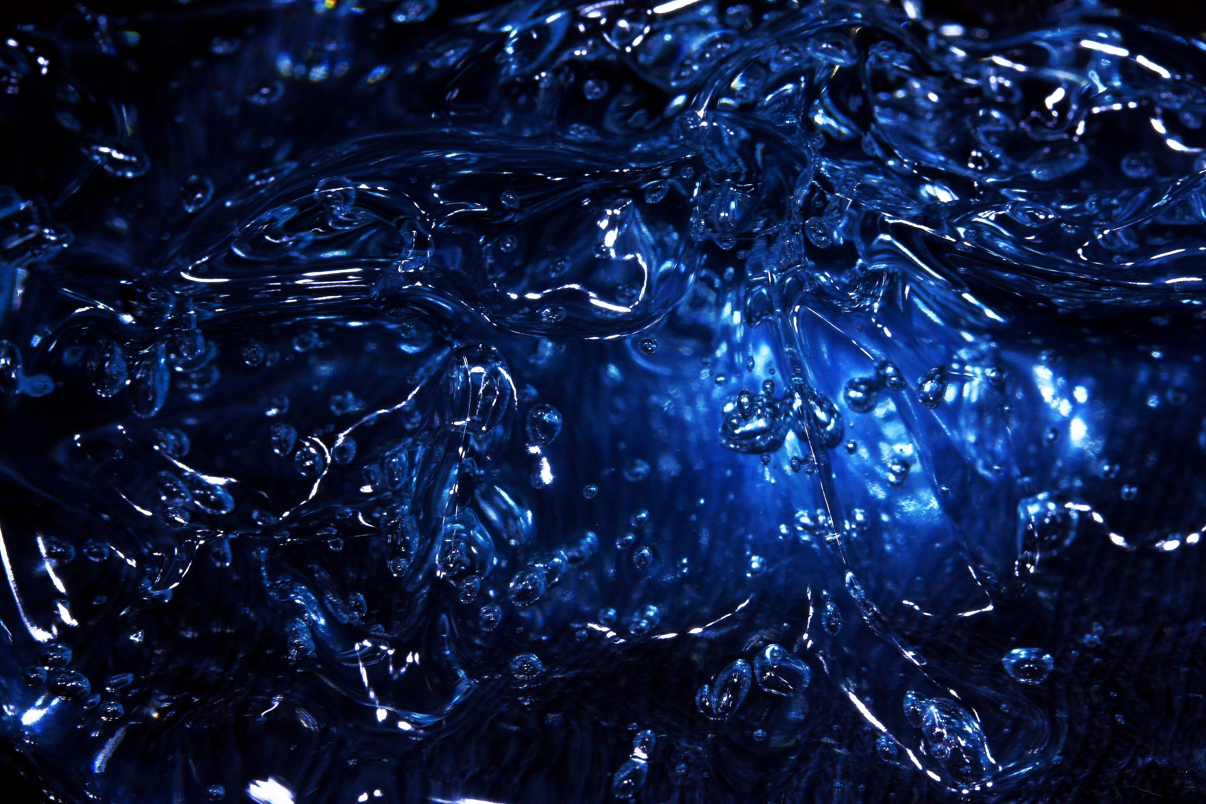 detail, backgrounds, motion, freshness, purity, bubble, cold temperature, light, day, macro, nobody, wet, close-up, blue, graphics, textured effect, decoration, HD Wallpaper