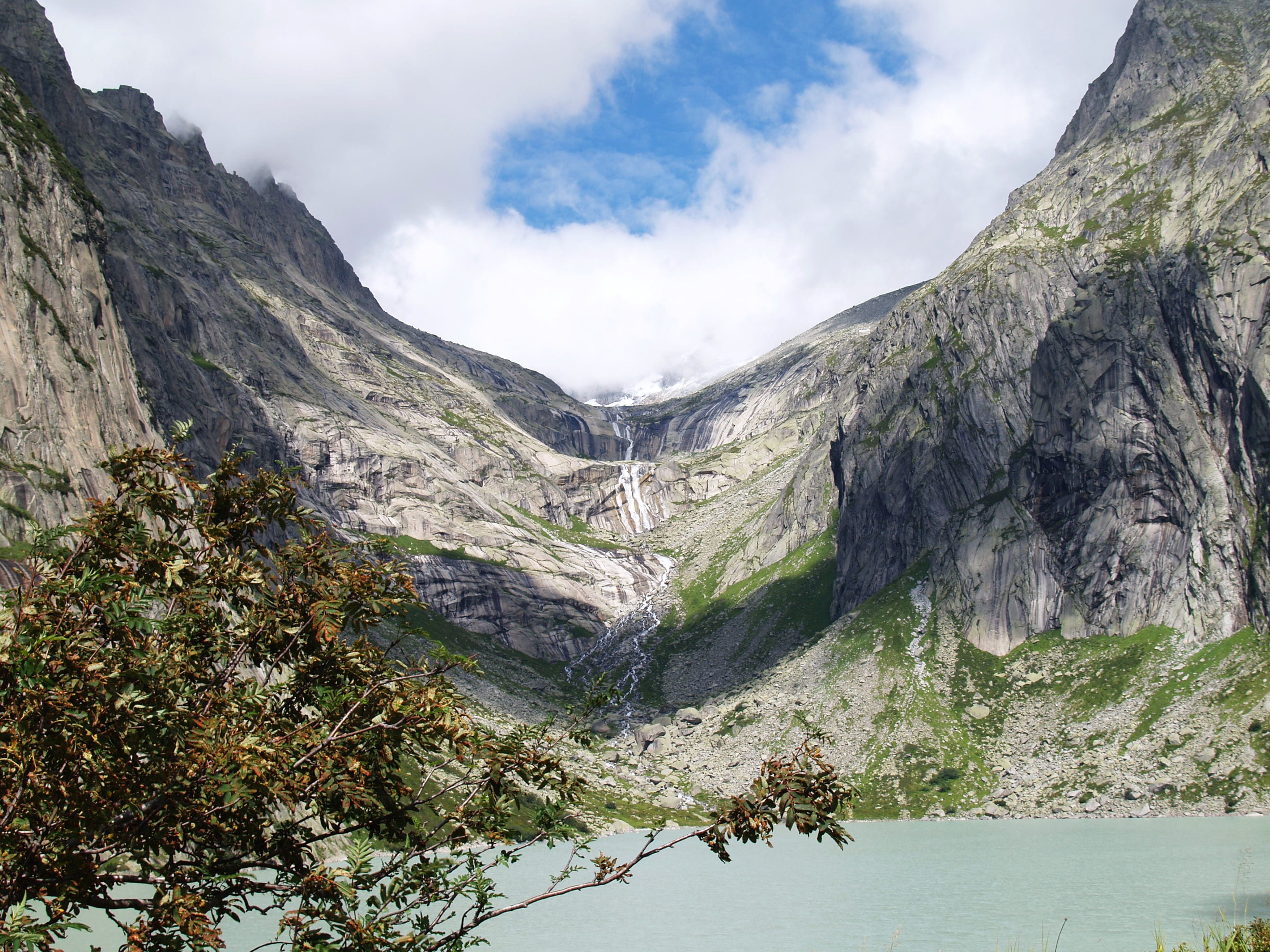scenics - nature, water, fall, river, tranquil scene, day, no people, light, mountain peak, environment, landscape, surrounded, remote, branch, near, cloud, HD Wallpaper