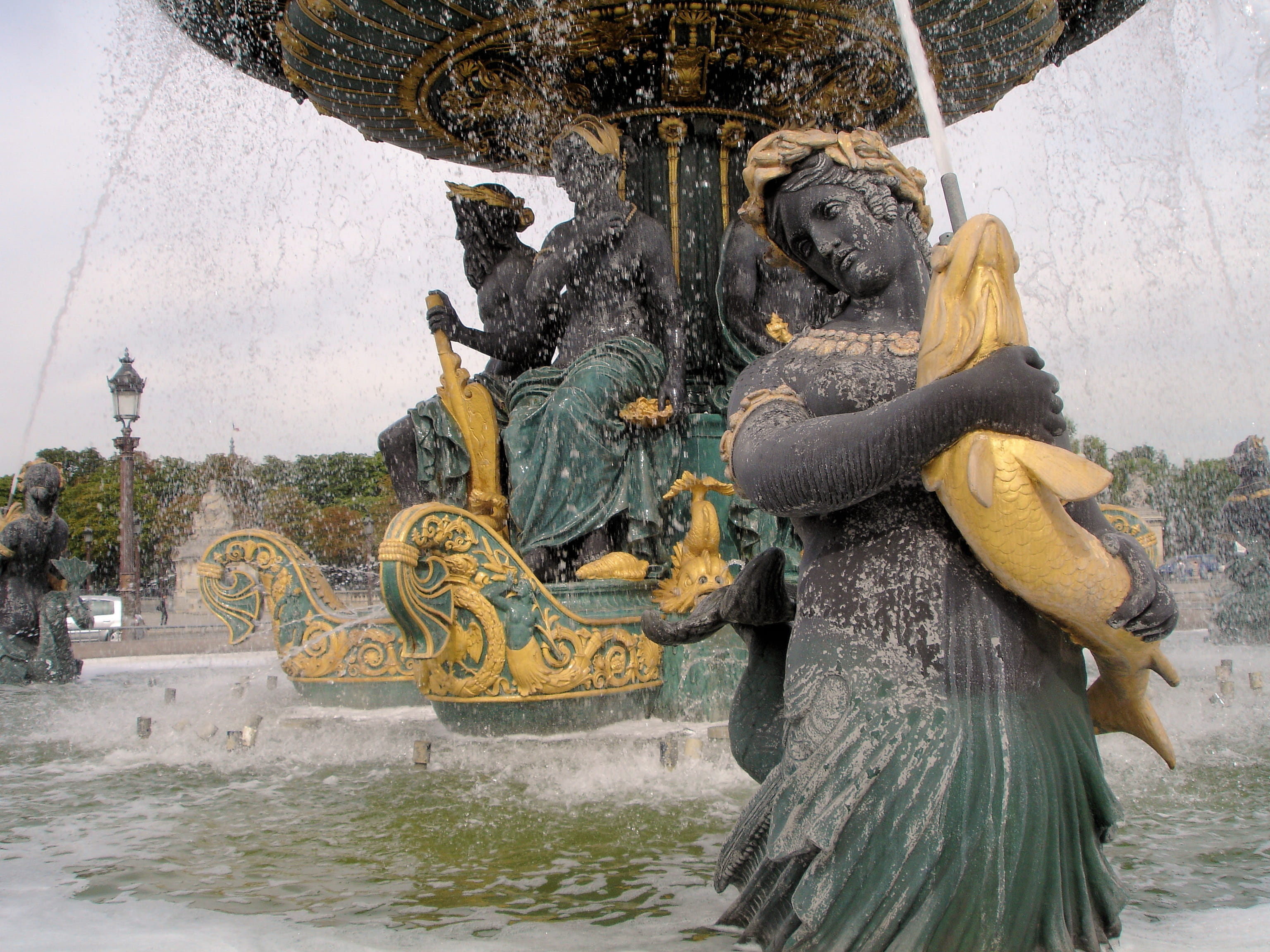 spirituality, work of art, art, 2K, fountain, religion, day, art and craft, architecture, Place De La Concorde, plant, reptile, animal themes, crocodile, HD Wallpaper
