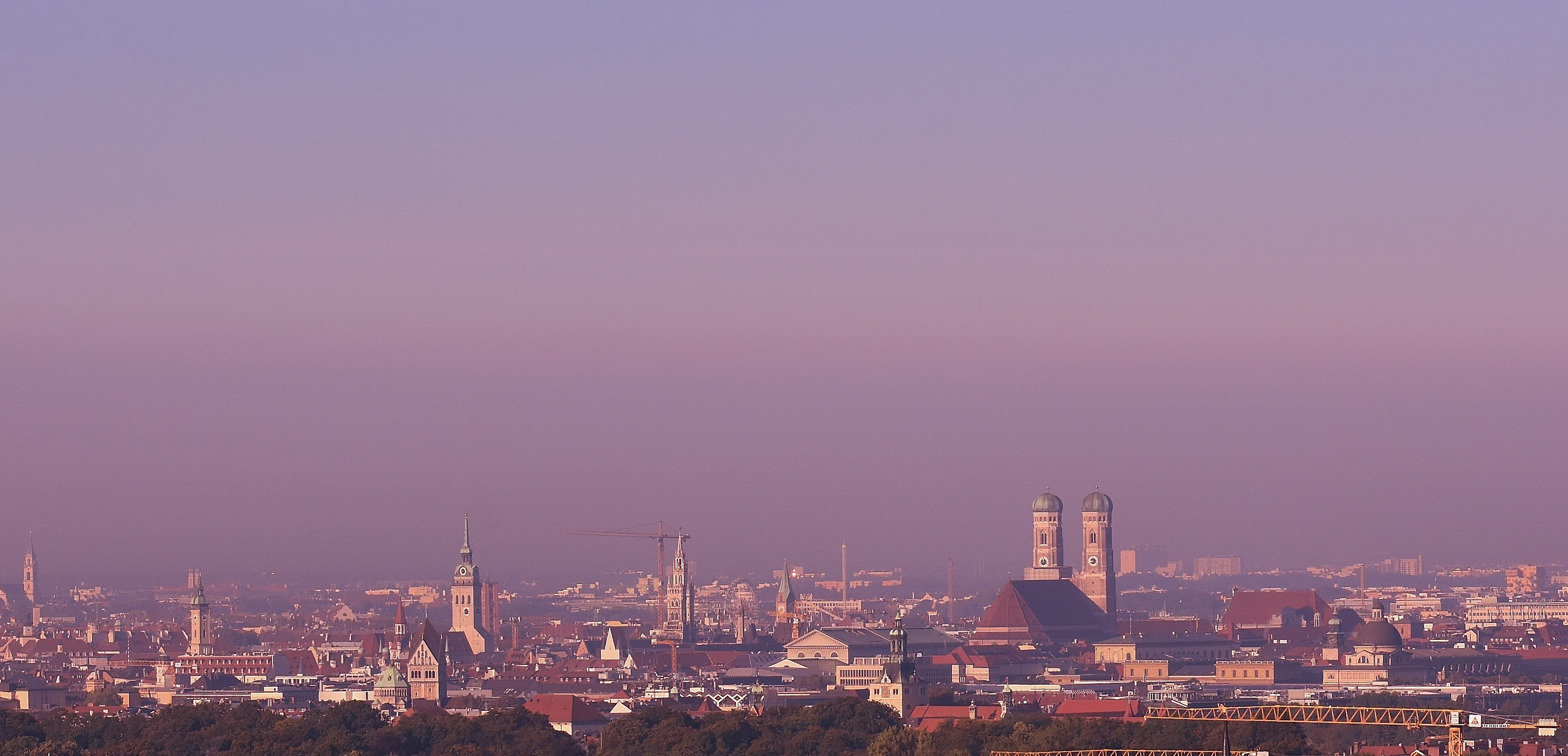 sky, travel destinations, towers, nature, Munich, no people, built structure, city, night, tower, building, illuminated, industry, city life, building exterior, HD Wallpaper