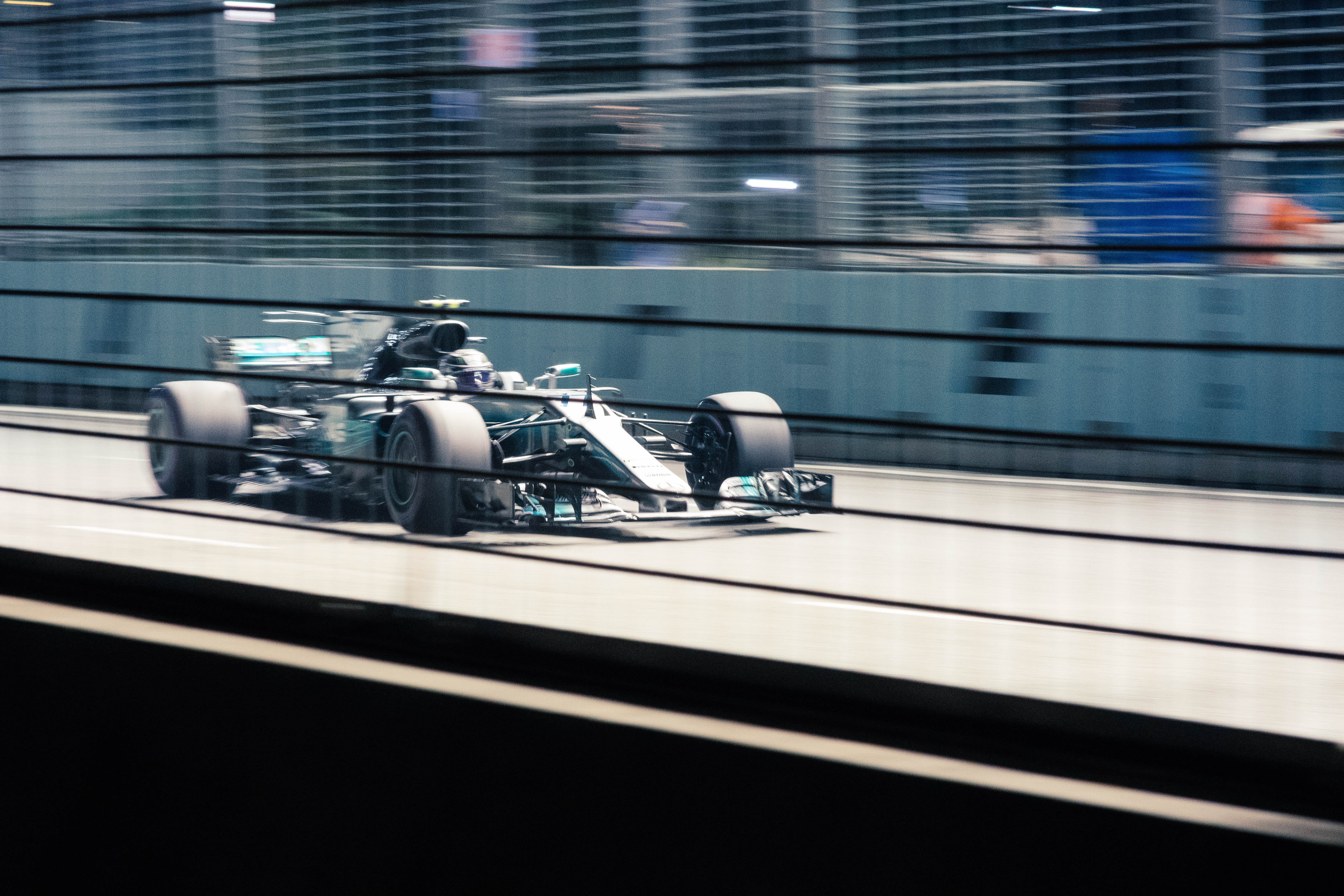 f1, road, people, 5K, city, wheels, city life, fence, nature, motion, blurred motion, architecture, speed, building exterior, racing, formula, track, street, HD Wallpaper
