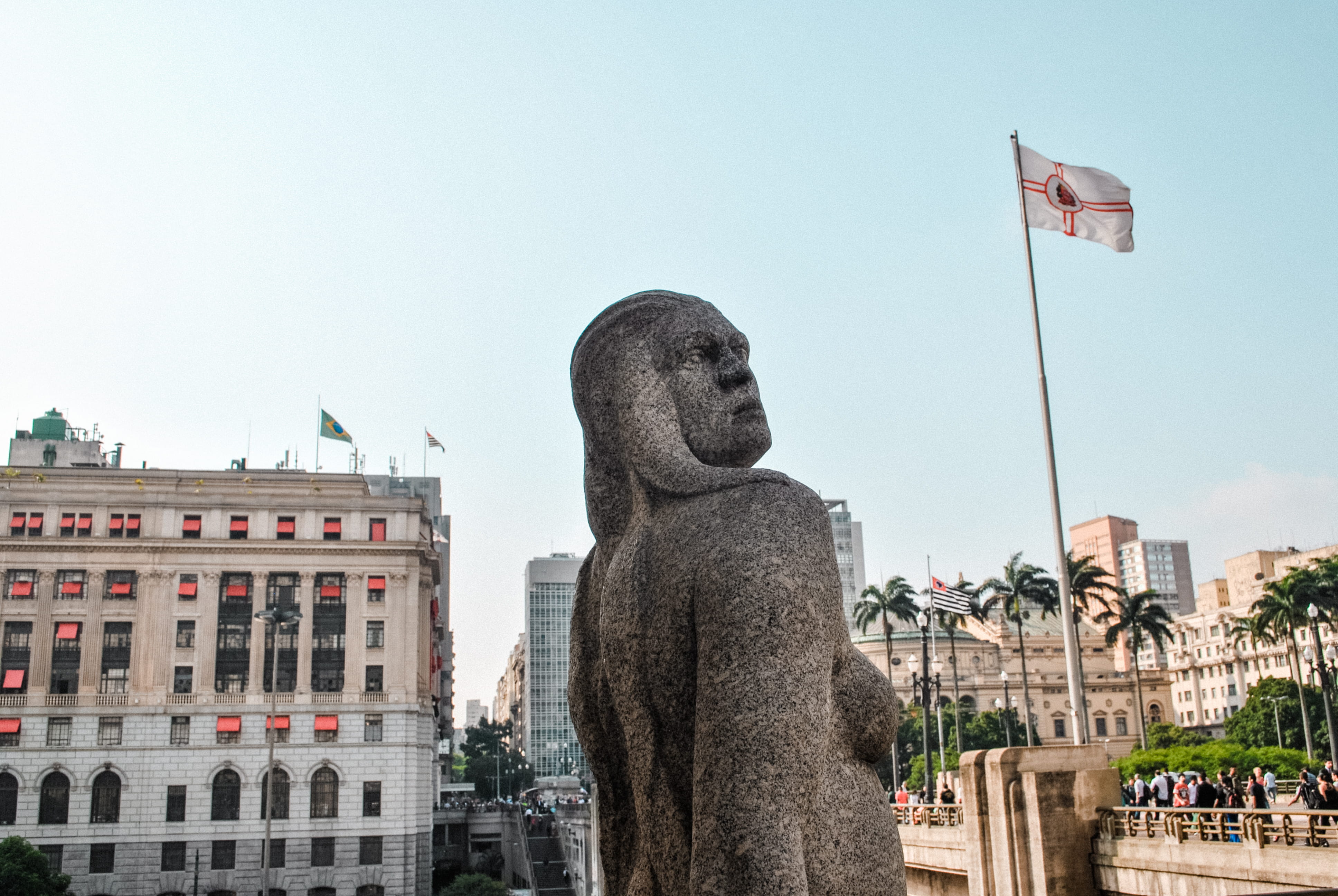 sky, human representation, sp, government, turistando, architecture, city, bandeira, sao paulo, building exterior, brazil, monument, travel destinations, HD Wallpaper