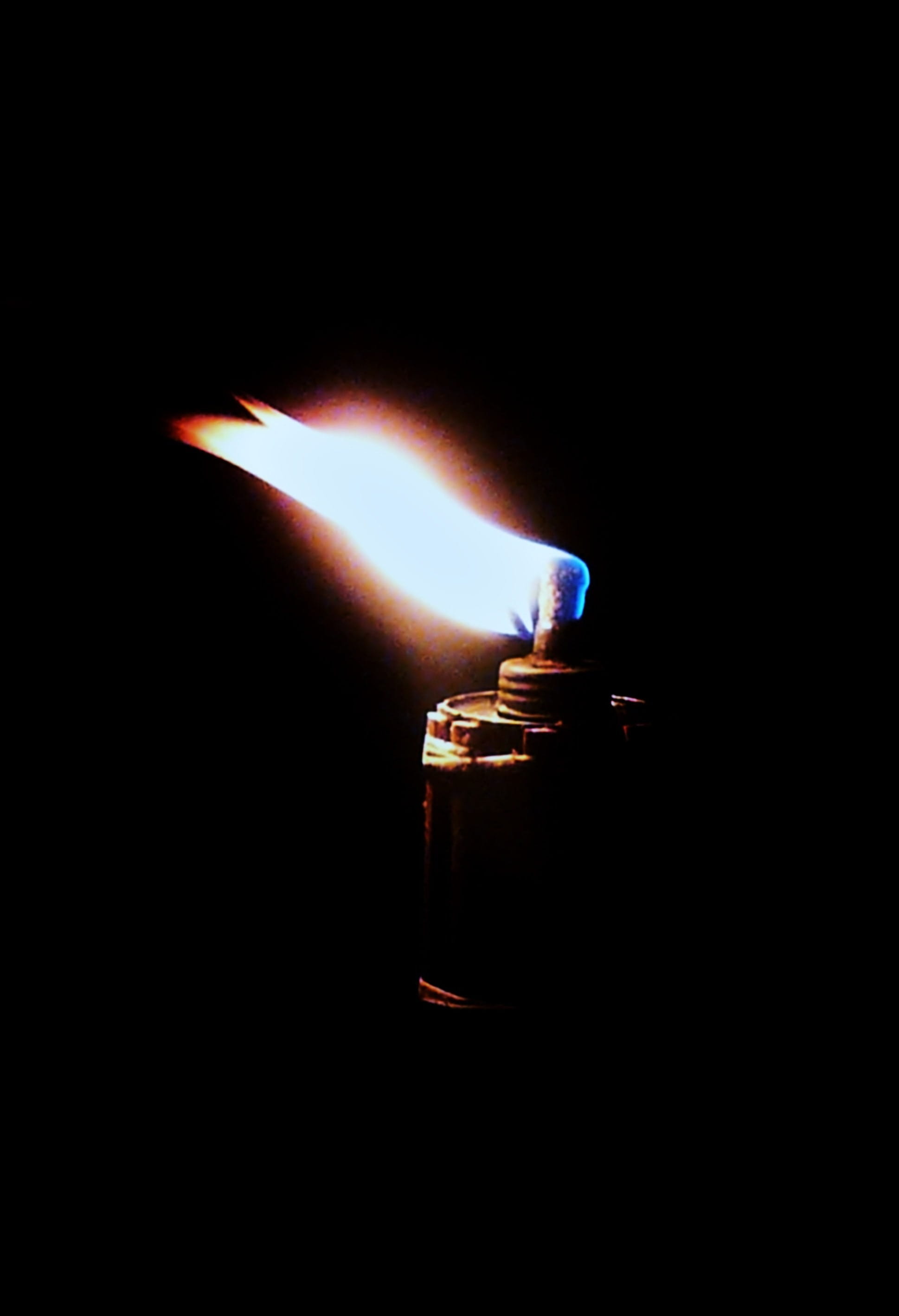 spark, glow, 2K, Torch, environment, black background, electric lamp, fire - Natural Phenomenon, single object, danger, close-up, copy space, flammable, Phone HD Wallpaper