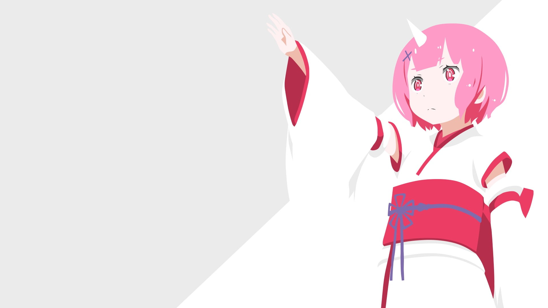 teenager, standing, indoors, waist up, simple background, lifestyles, anime girls, Re:Zero Kara Hajimeru Isekai Seikatsu, white background, copy space, HD Wallpaper
