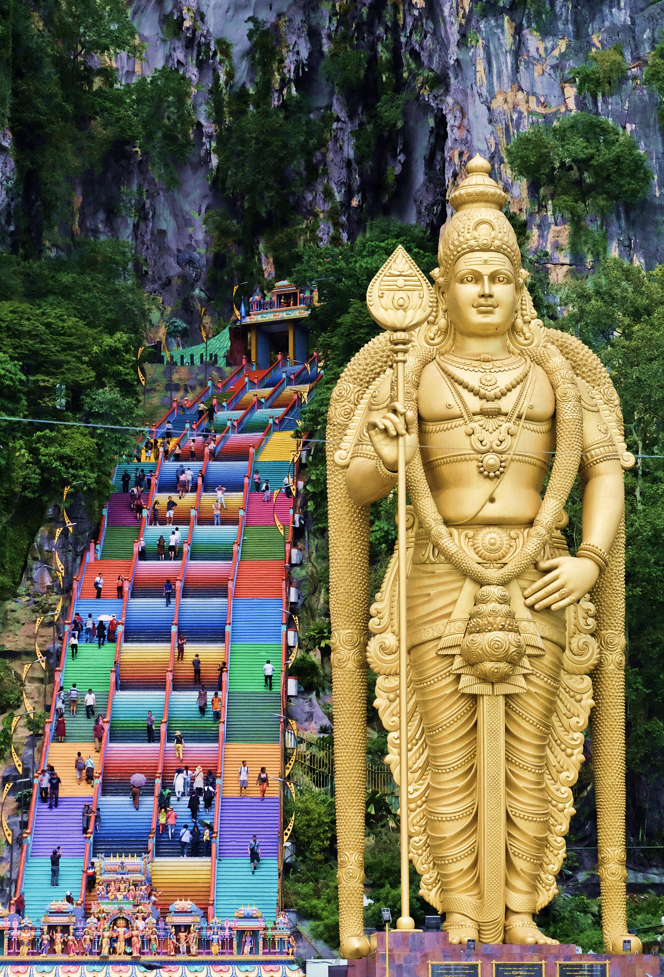 tree, deity, travel destinations, hindu, human representation, statue, temple, art, creativity, representation, shipping container, buddha, art and craft, Phone HD Wallpaper