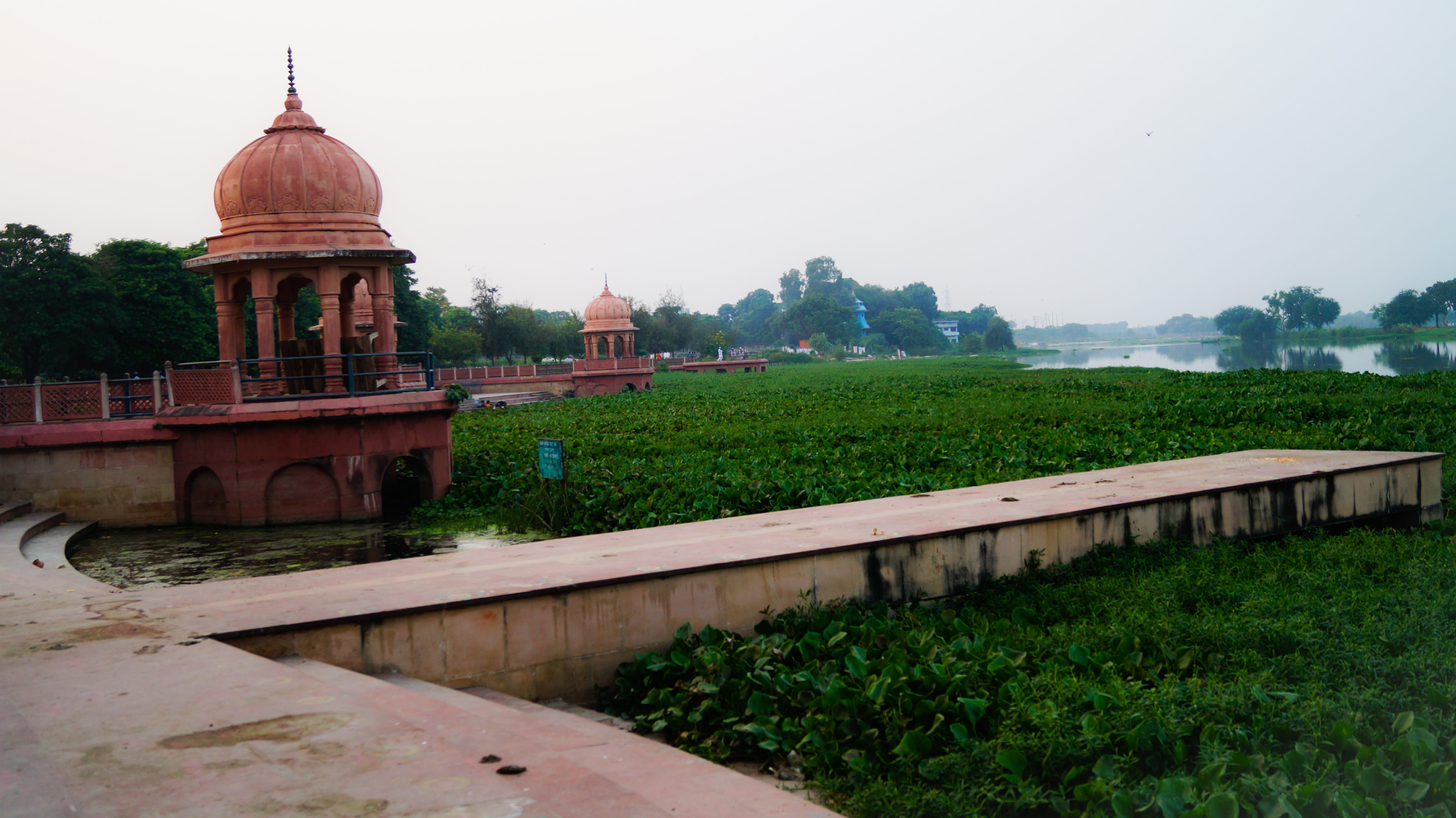 travel destinations, 5K, no people, grass, outdoors, river, nature, spirituality, sky, kudiya ghat, india, water, tree, day, ghats in india, religion, HD Wallpaper