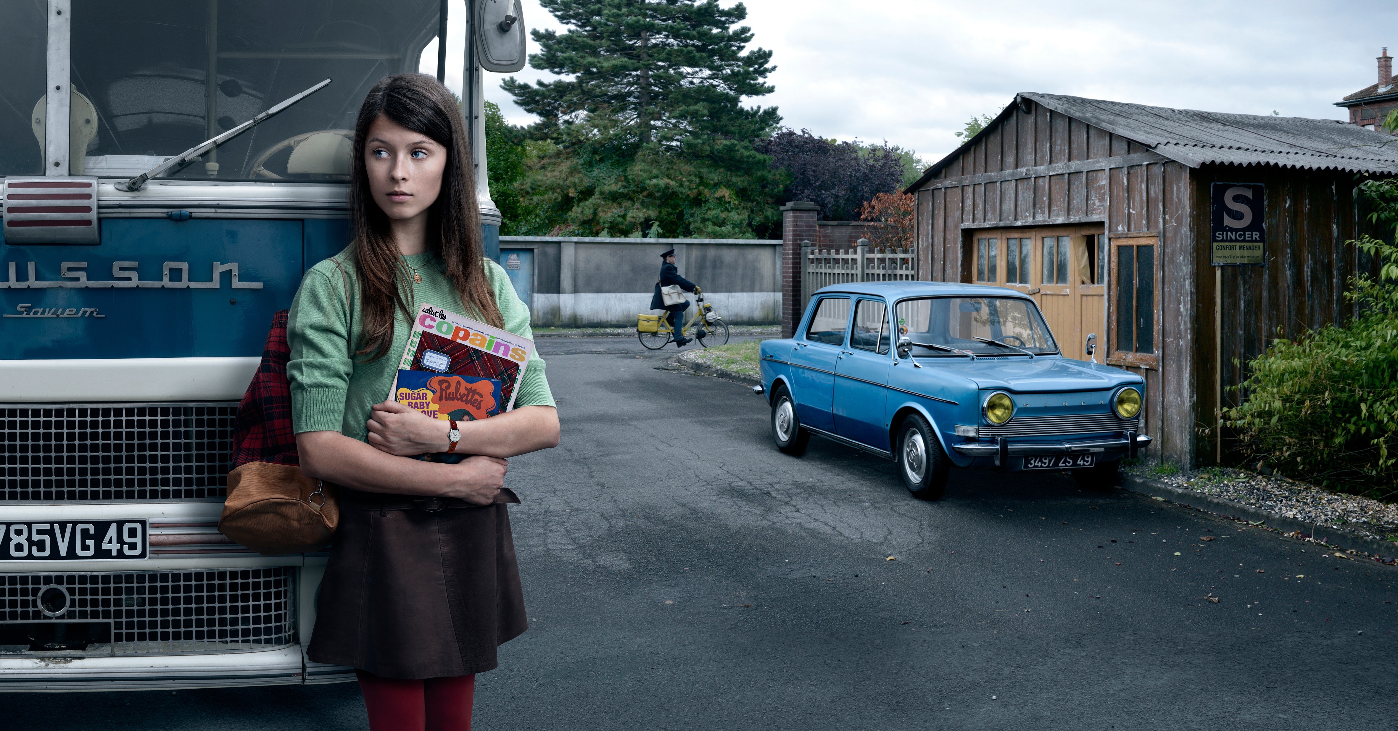 schoolgirl, vintage, 4K, car, model, women, HD Wallpaper