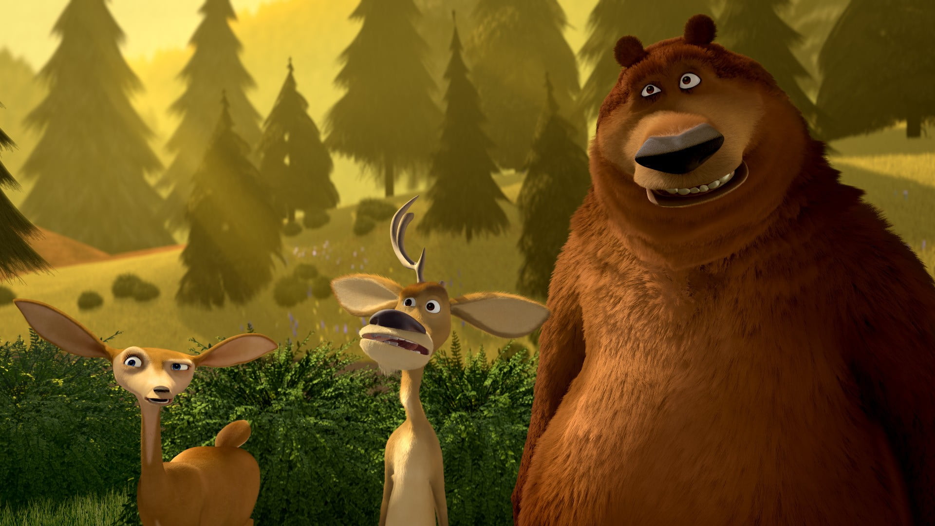 pets, animated movies, vertebrate, animal representation, focus on foreground, 1080P, animal, outdoors, domestic animals, representation, Open Season, HD Wallpaper